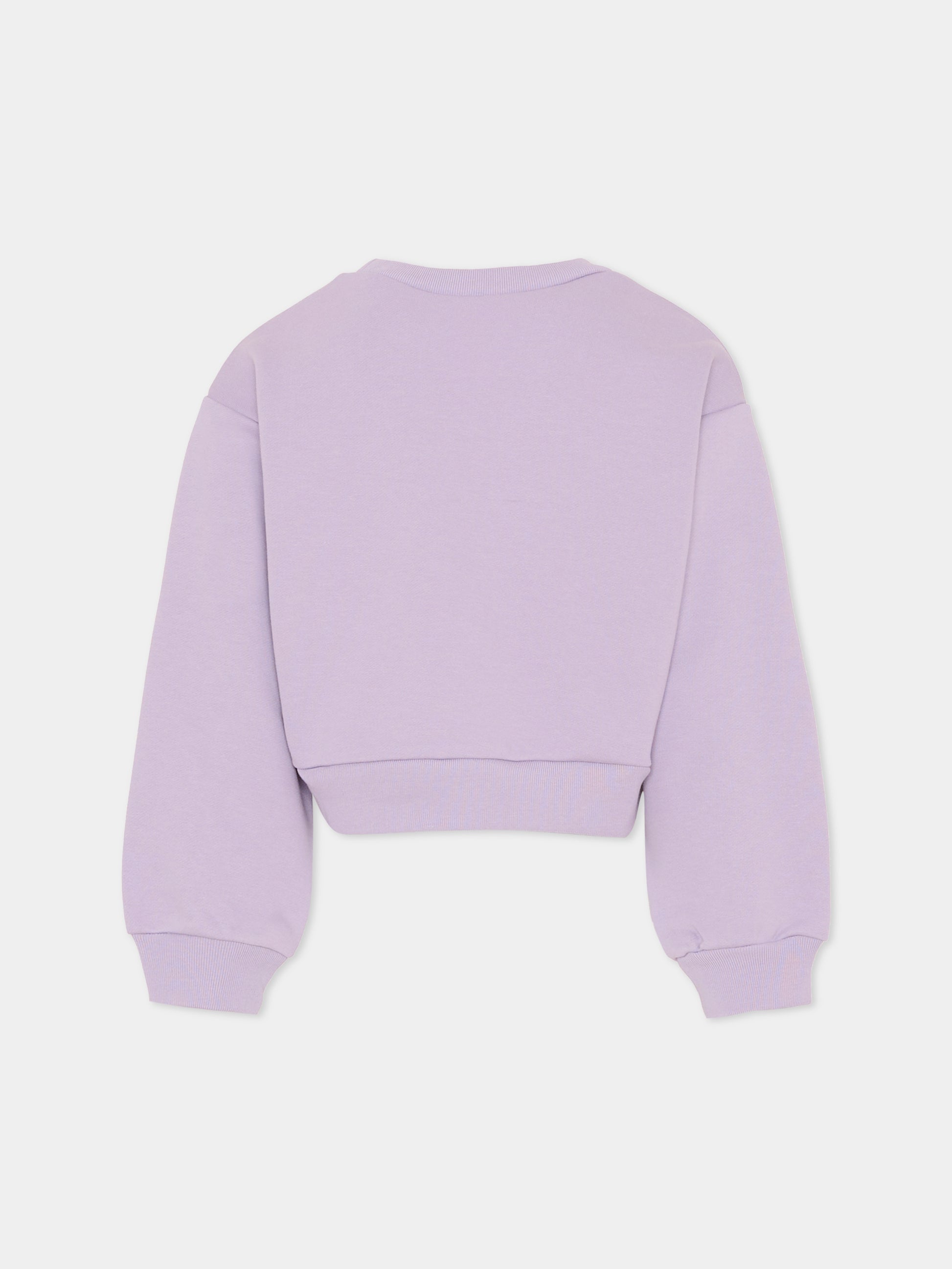 Felpa crop lilla per bambina con logo,Marni Kids,M01193 M00V0 0M612