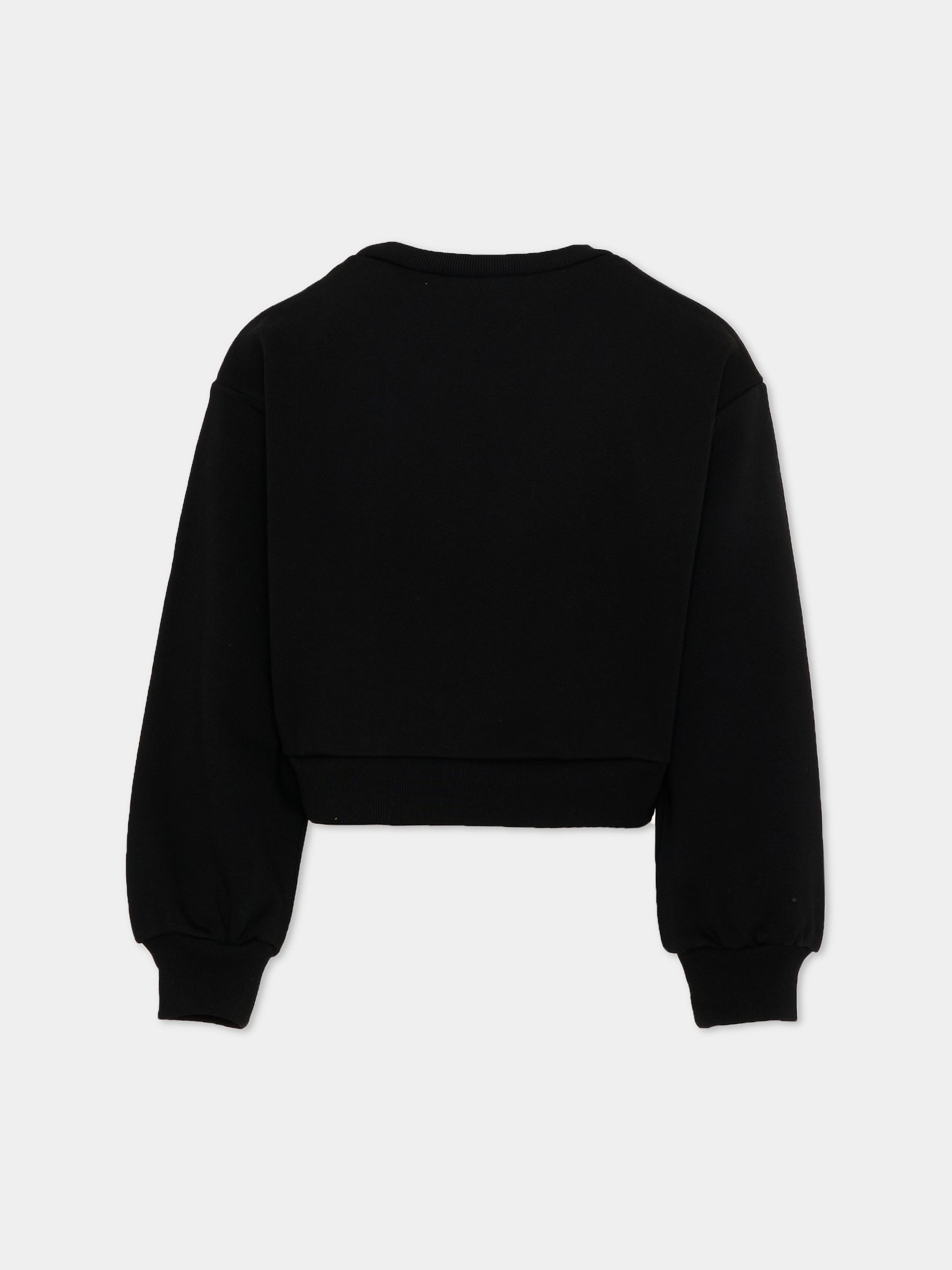 Felpa nera per bambina con logo,Marni Kids,M01193 M00V0 0M90E