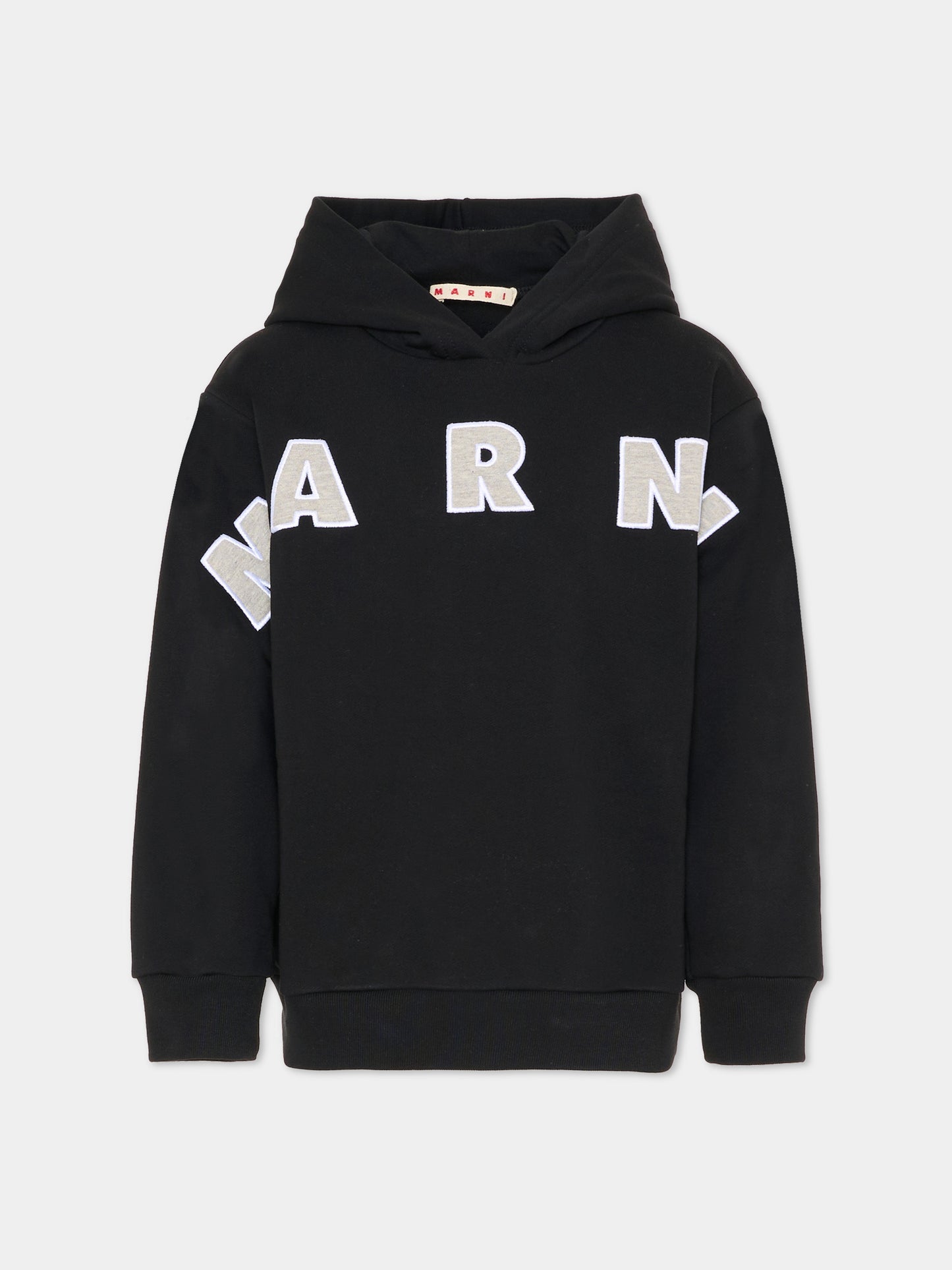 Felpa nera per bambini con logo,Marni Kids,M01266 M00V0 0M90E