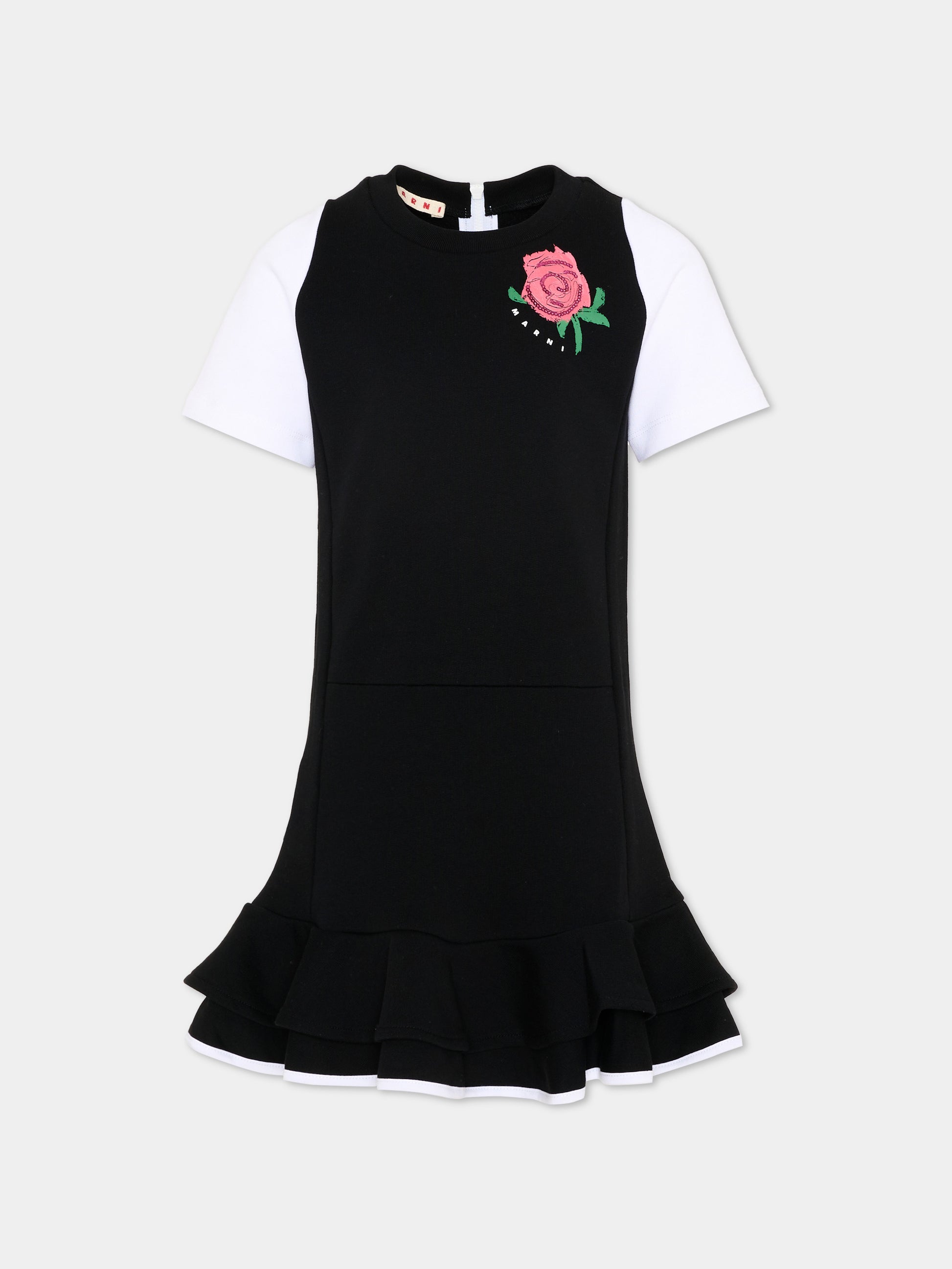 Vestito nero per bambina con logo,Marni Kids,M01673 M00V1 0M900