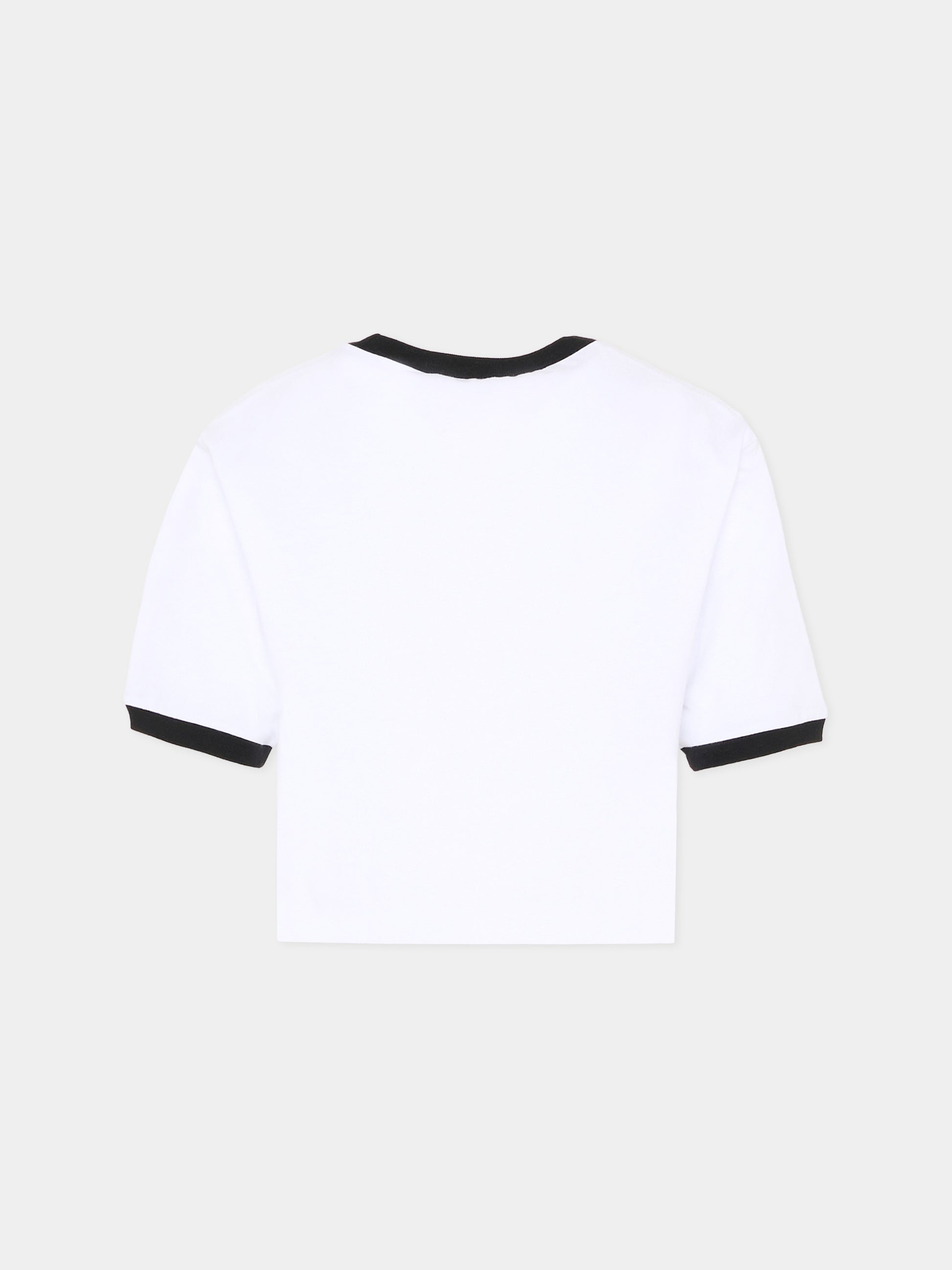 T-shirt crop bianca per bambina con stampa,Marni Kids,M01678 M00HZ 0M100