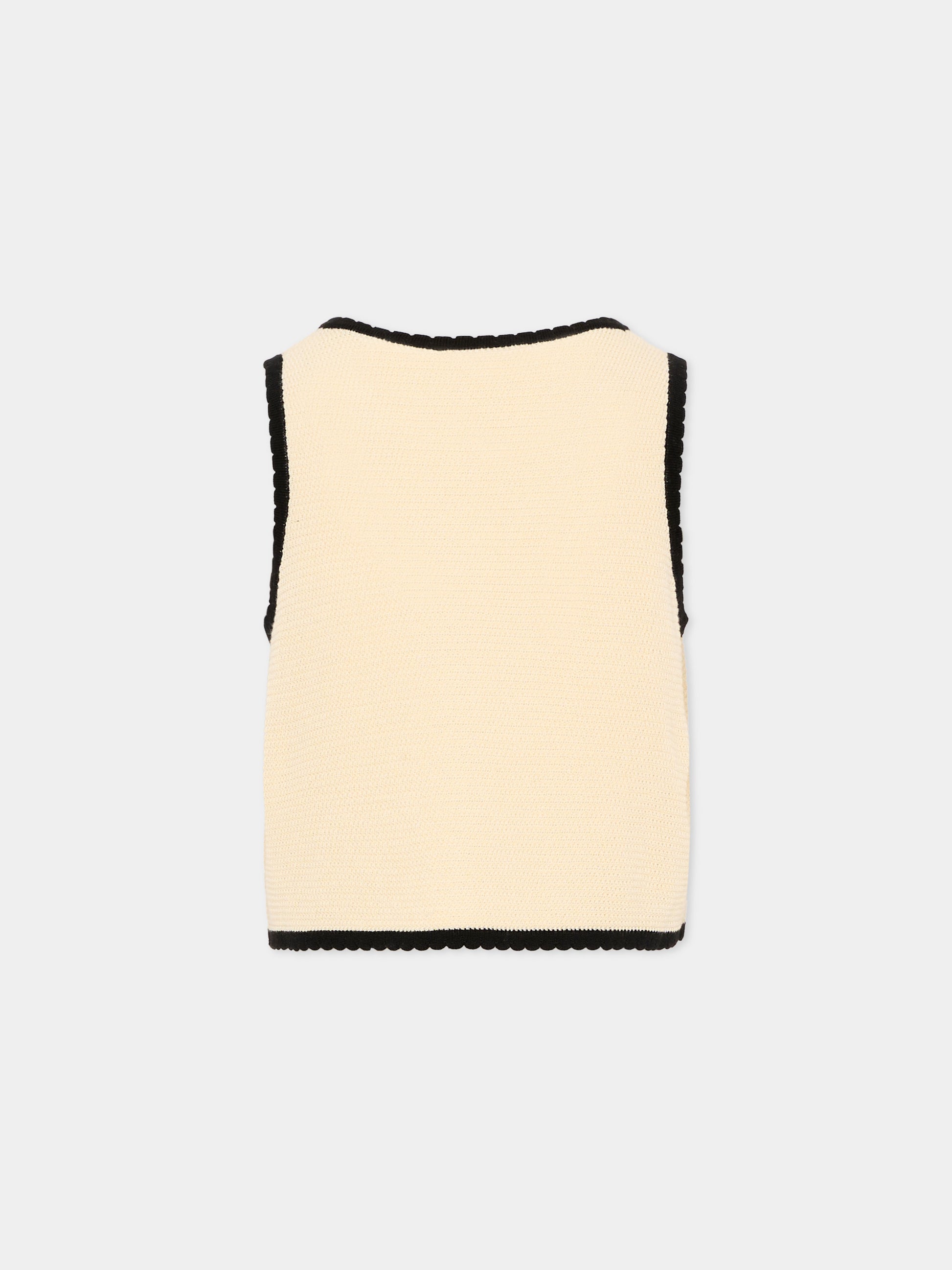 Top beige per bambina con fiore,Marni Kids,M01737 M00WZ 0M115