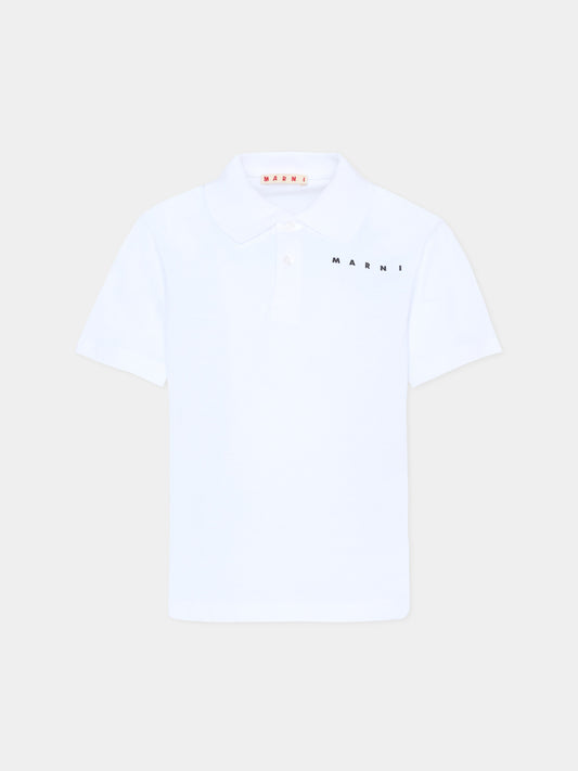 Polo bianca per bambini con logo,Marni Kids,M01770 M00RF 0M100