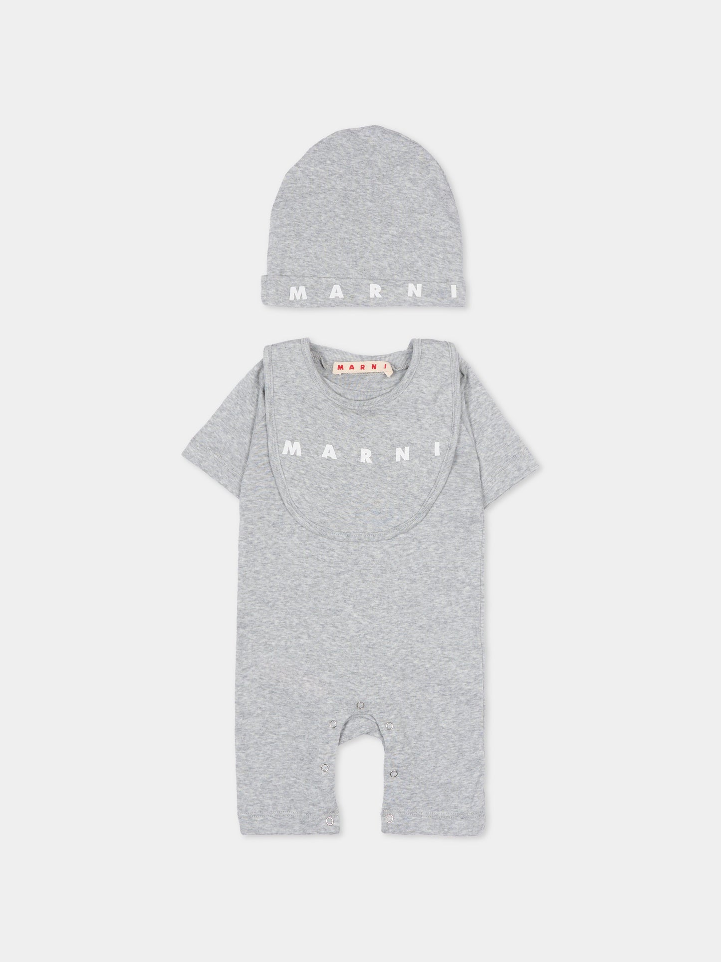 Set tutina grigia per neonati con logo,Marni Kids,M01783 M00UL 0M903