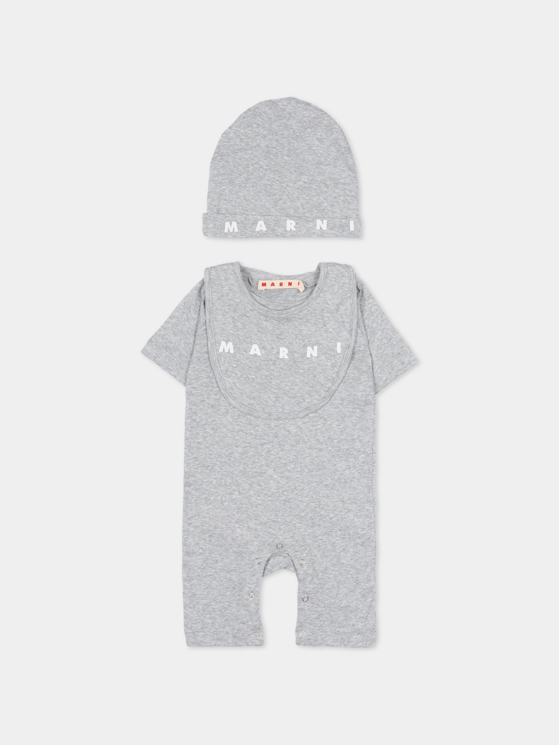 Set tutina grigia per neonati con logo,Marni Kids,M01783 M00UL 0M903