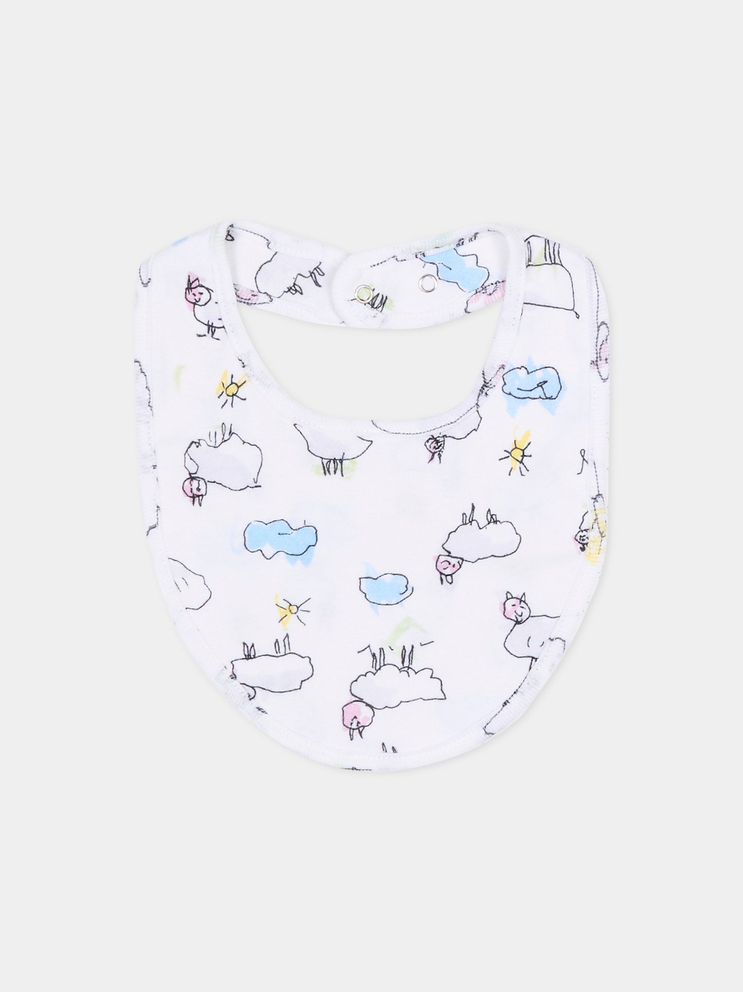 Set tutina bianca per neonati con disegni,Marni Kids,M01783 M00X9 0M100