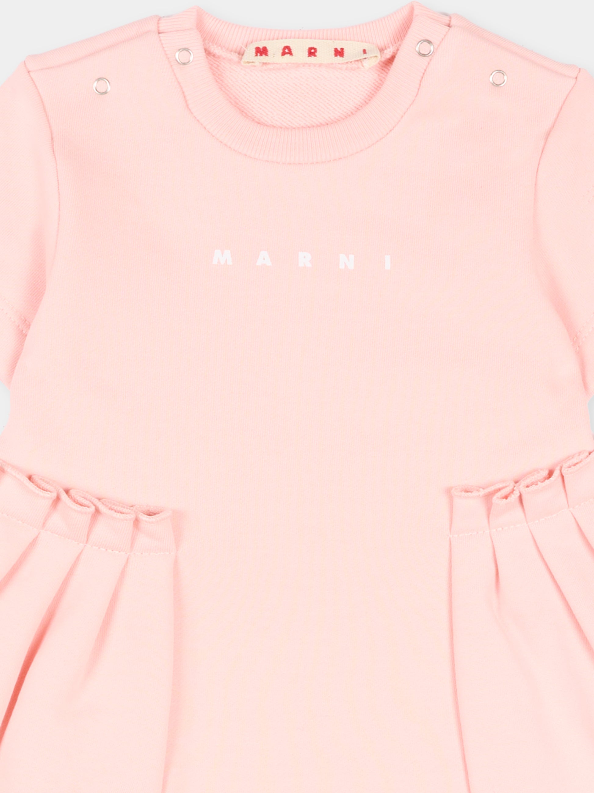 Vestito rosa per neonata con logo,Marni Kids,M01802 M00V0 0M351