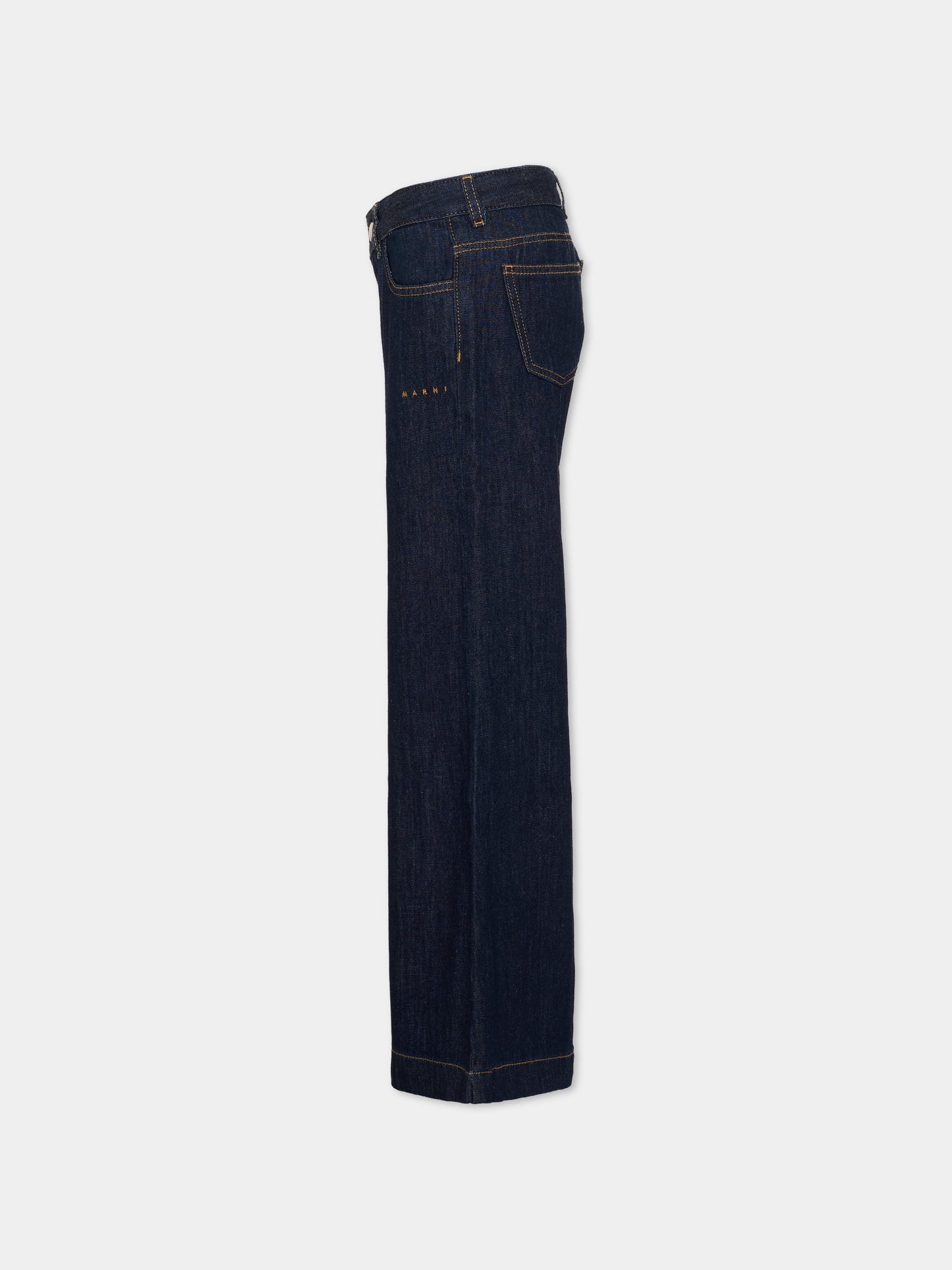 Jeans denim per bambina con logo,Marni Kids,M01808 M00WG 0M01