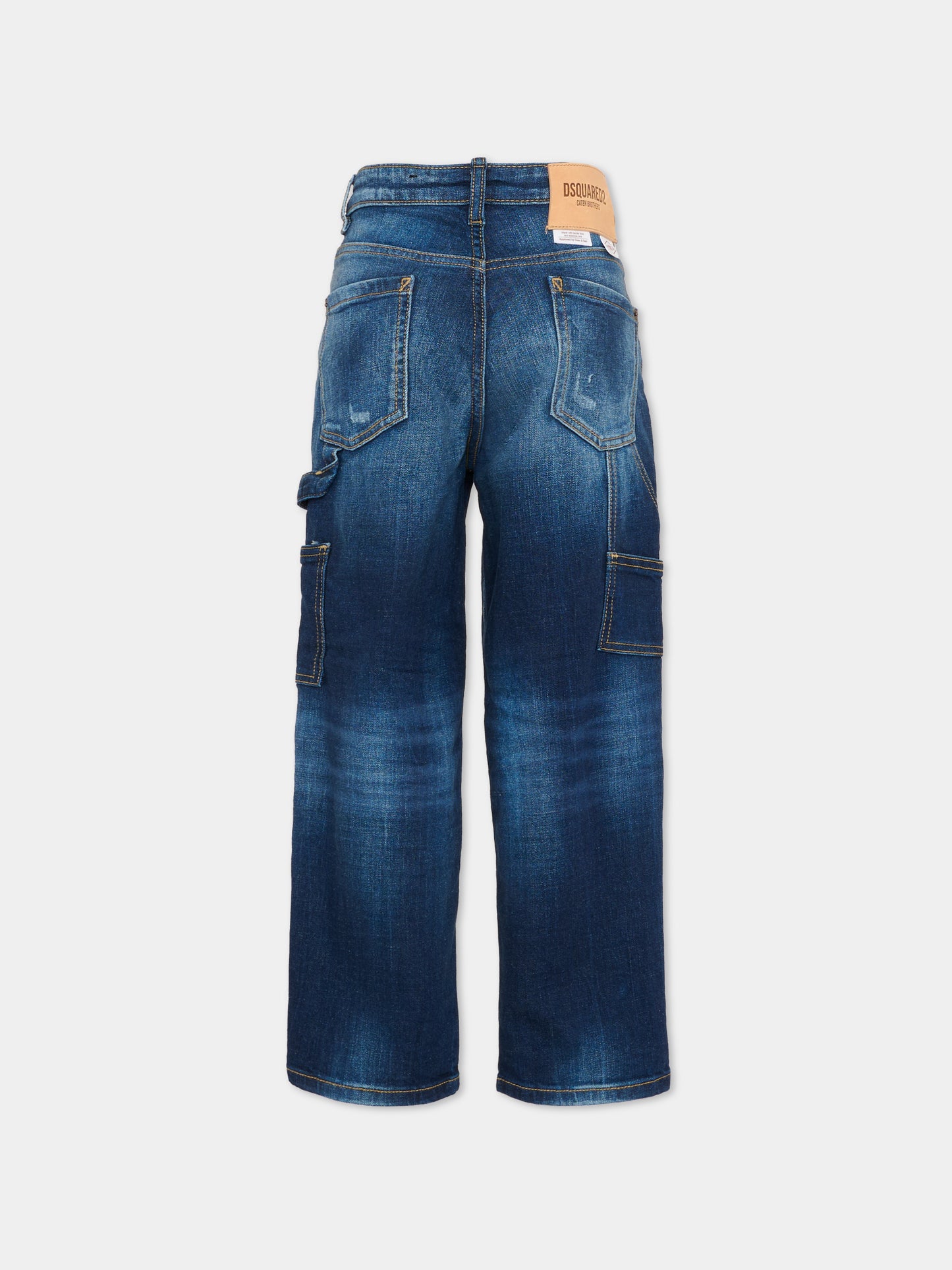 Jeans denim per bambino con logo e finti strappi,Dsquared2,DQ2636 D0AFS DQ01