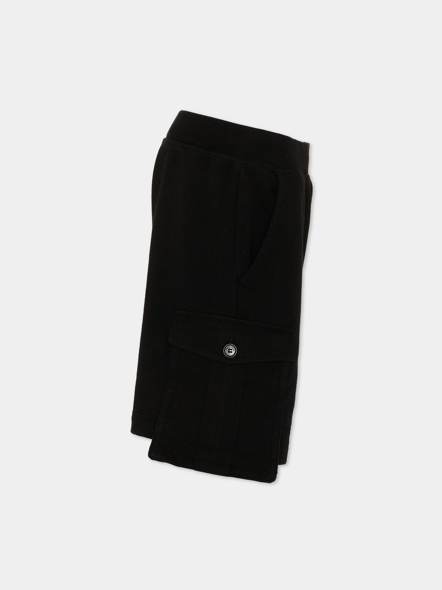 Shorts nero cargo per bambino con logo,Dsquared2,DQ2720 D0AC6 DQ900