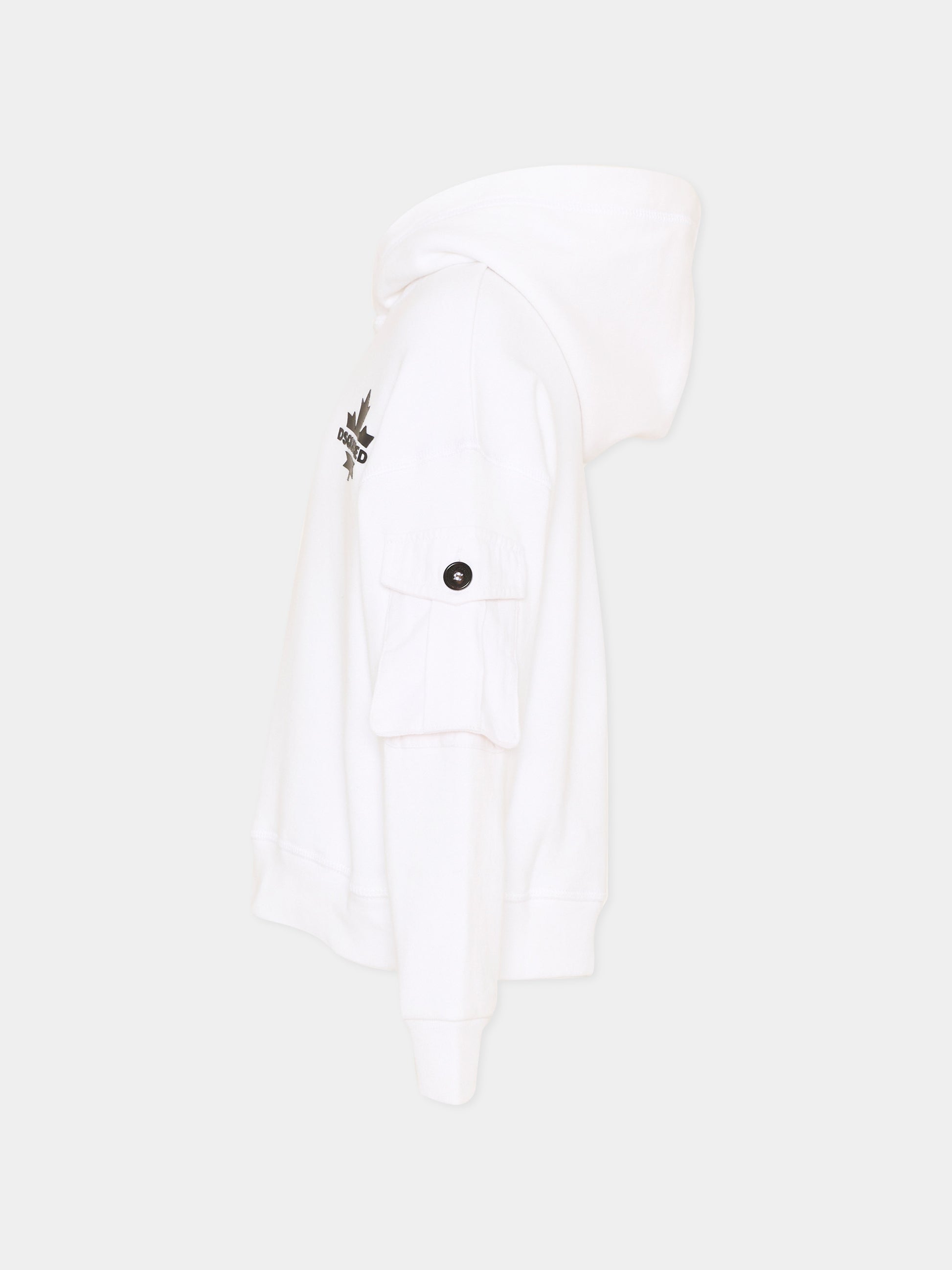 Felpa bianca per bambini con logo,Dsquared2,DQ2735 D0AC6 DQ100