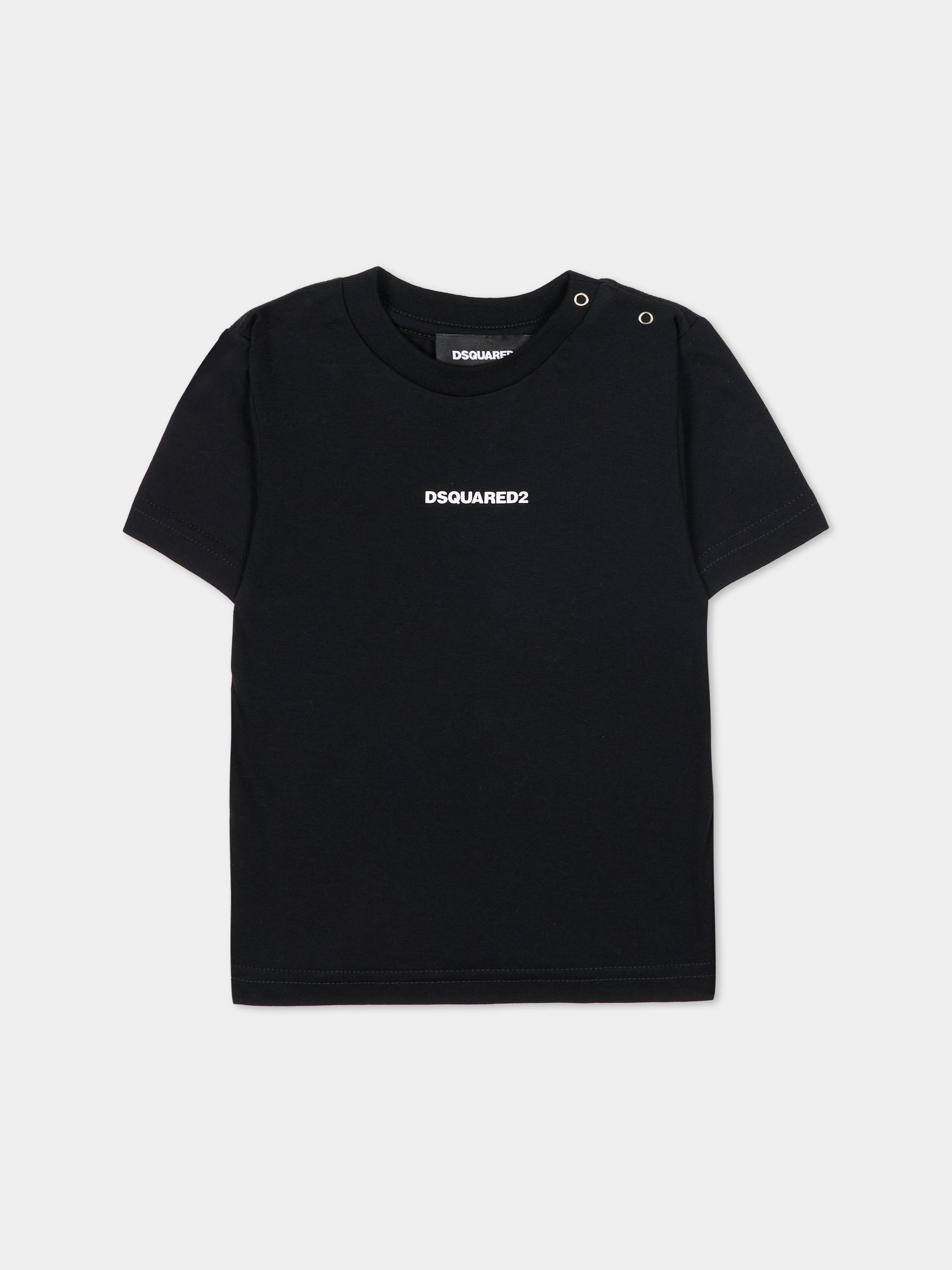 T-shirt nera per neonato con logo,Dsquared2,DQ2853 D004G DQ900