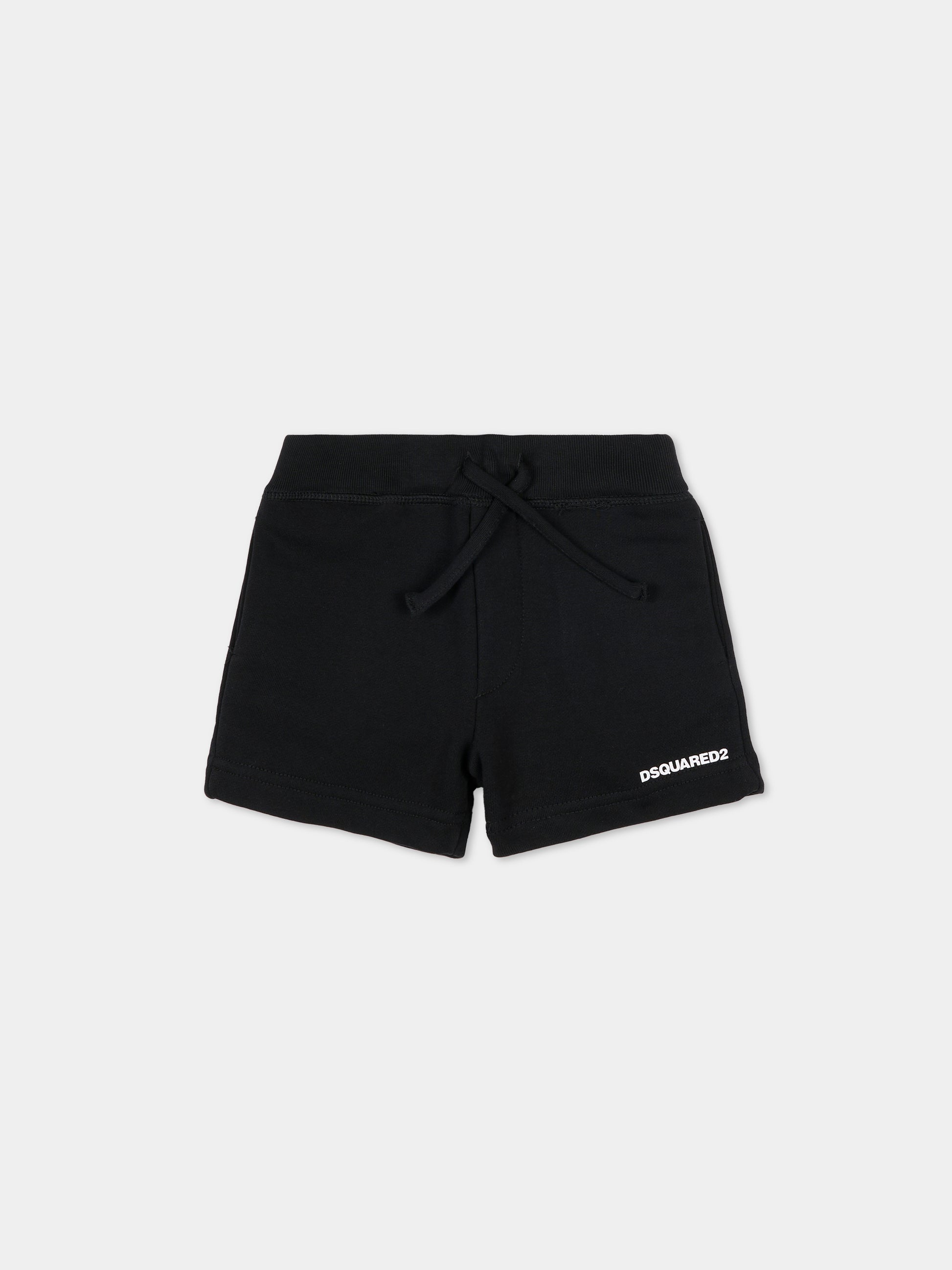 Shorts neri per neonato con logo,Dsquared2,DQ2871 D0094 DQ900