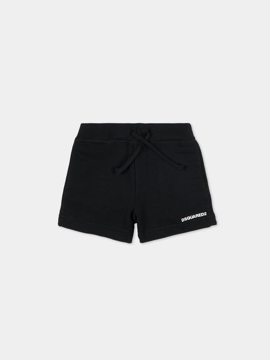 Shorts neri per neonato con logo,Dsquared2,DQ2871 D0094 DQ900