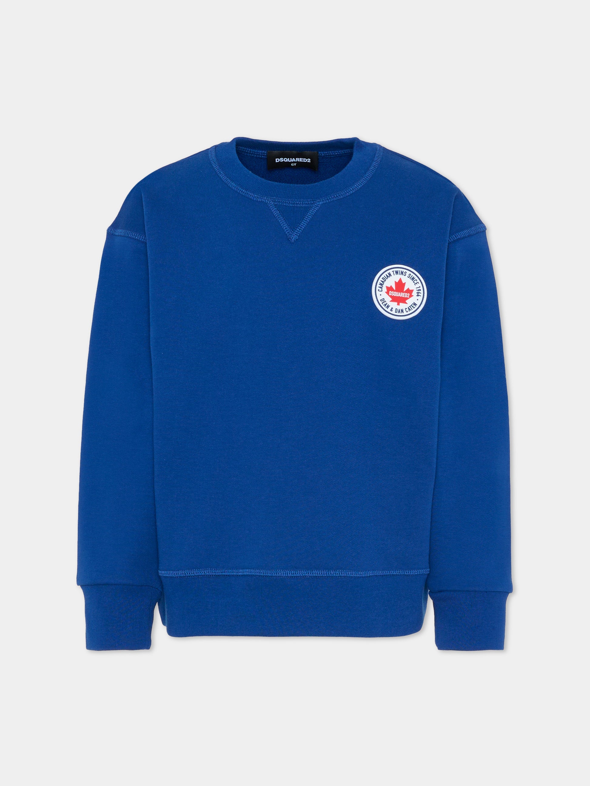 Felpa blu per bambino con logo,Dsquared2,DQ3182 D0094 DQ865