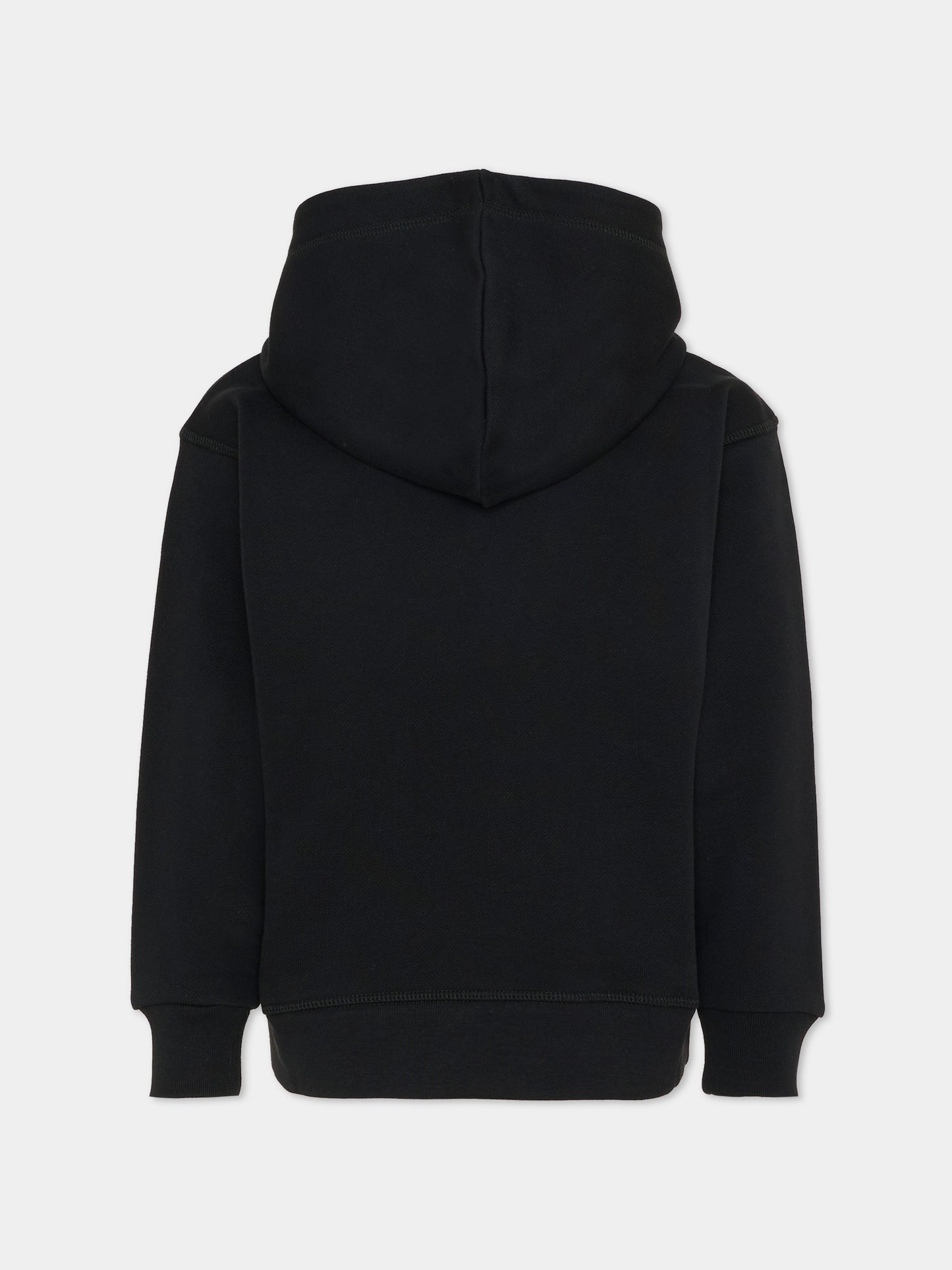 Felpa nera per bambino con logo,Dsquared2,DQ3184 D0A9U DQ900