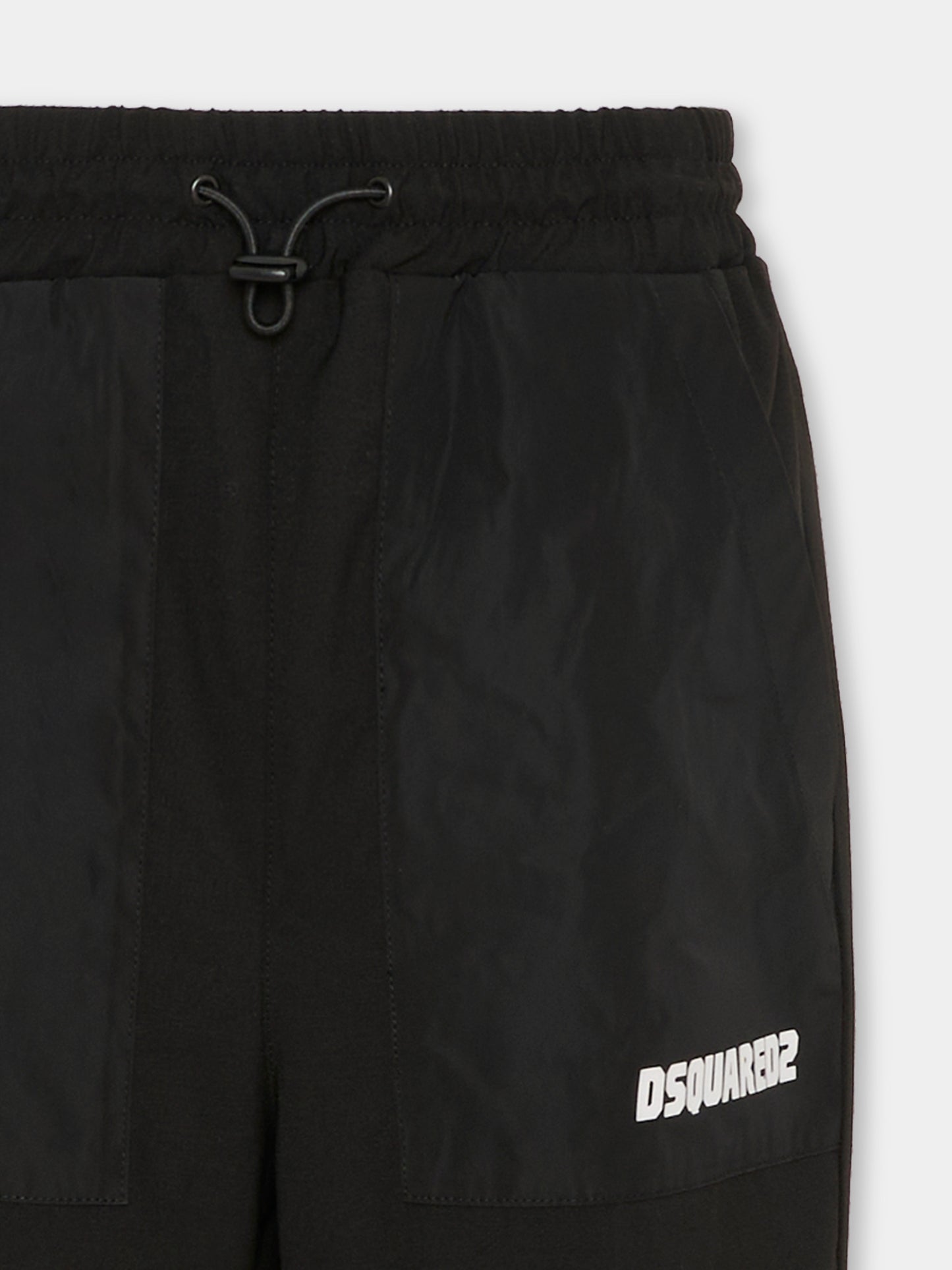 Pantaloni neri per bambino con logo,Dsquared2,DQ3203 D0AGV DQ900