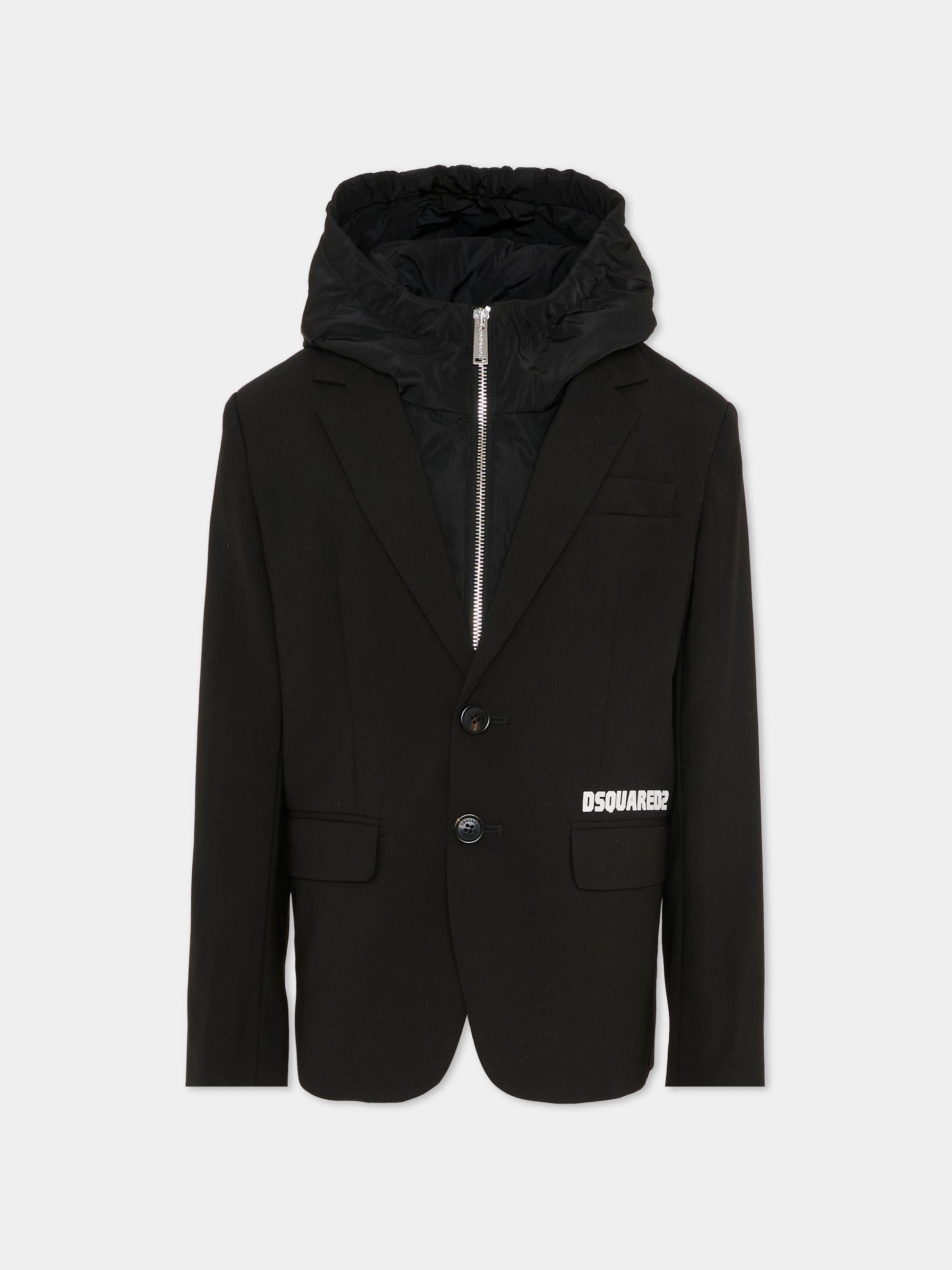 Giacca nera per bambino con logo,Dsquared2,DQ3233 D0AGV DQ900