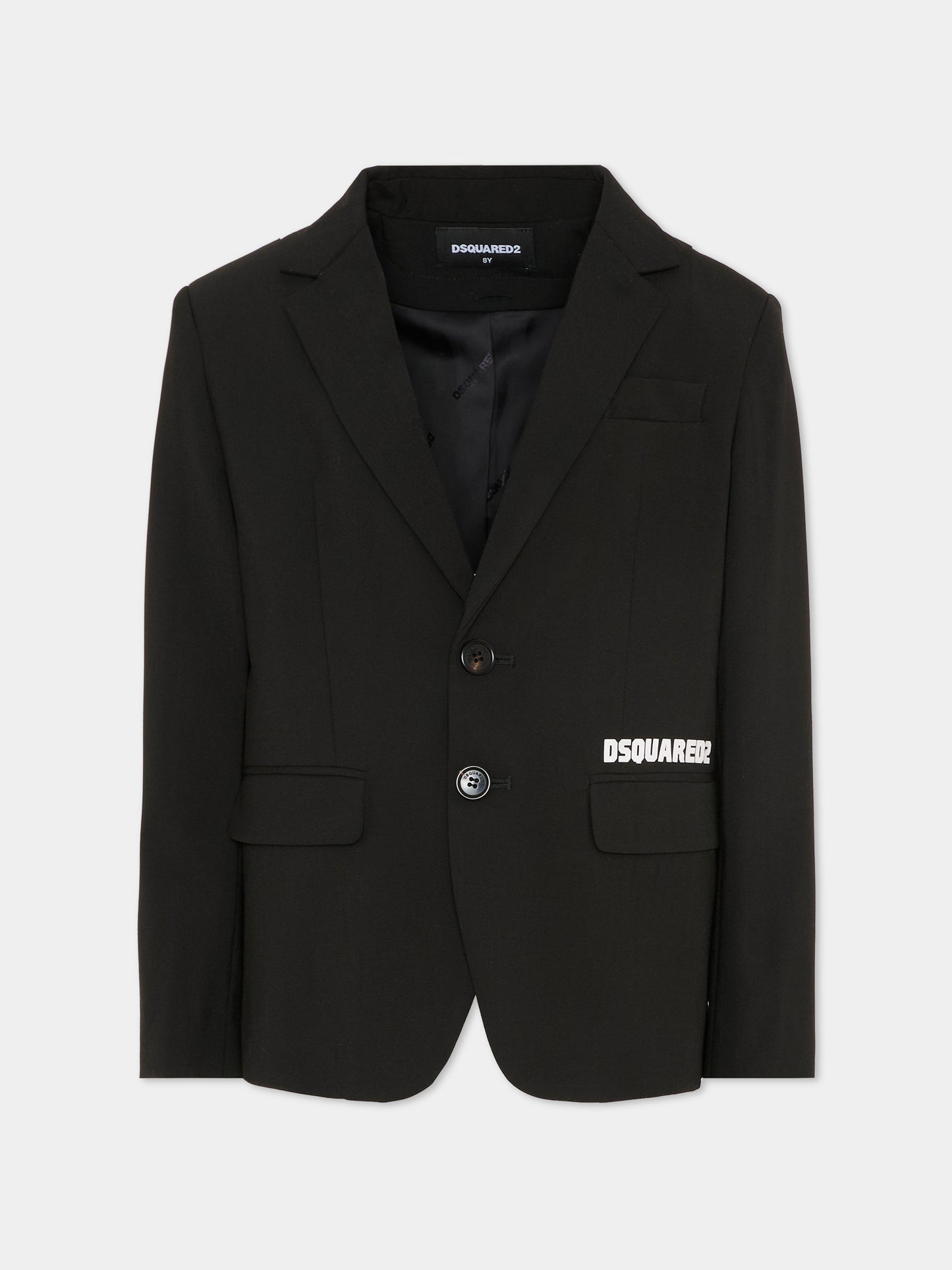 Giacca nera per bambino con logo,Dsquared2,DQ3233 D0AGV DQ900