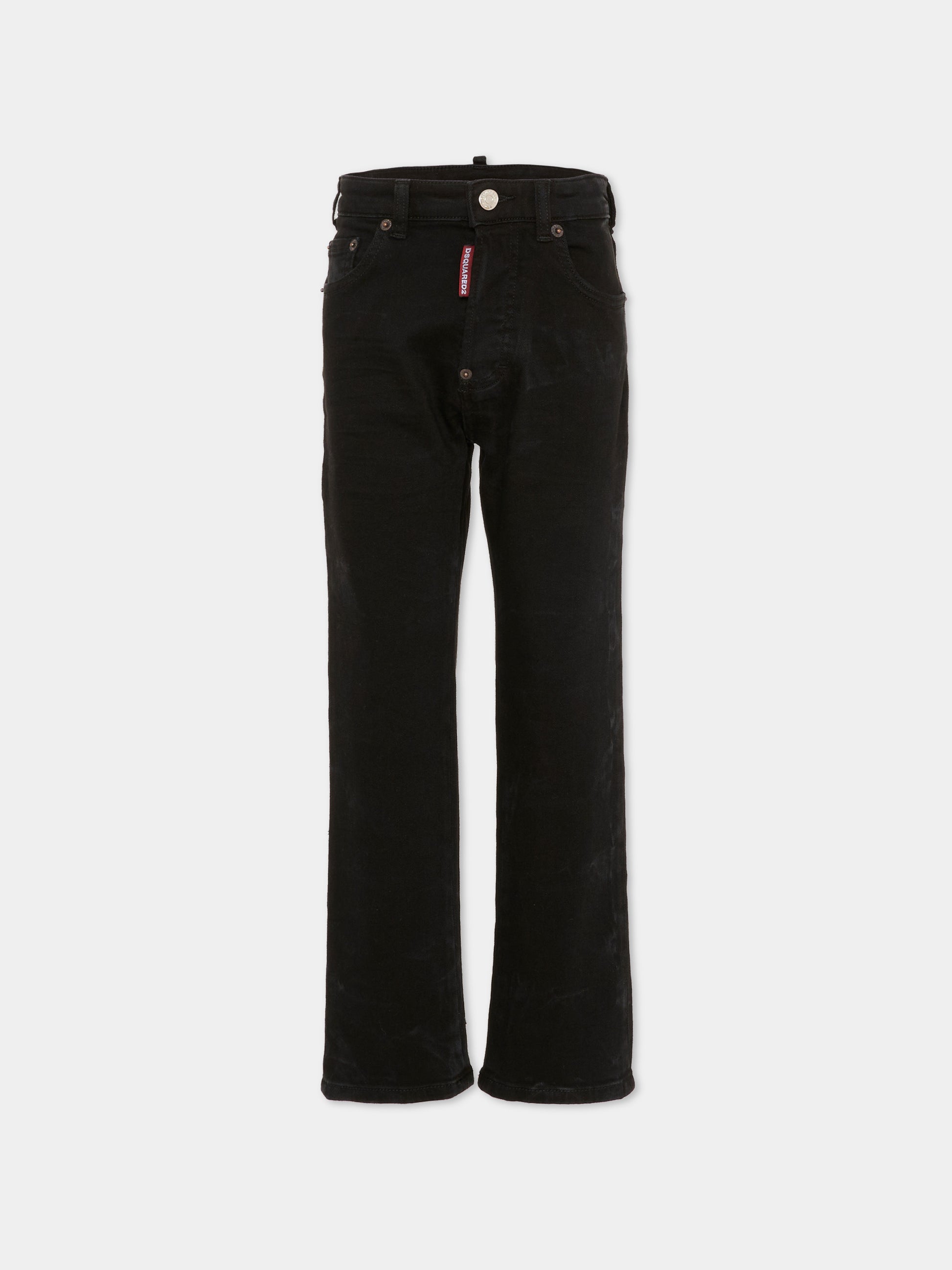 Jeans neri per bambino con logo rosso,Dsquared2,DQ3284 D0AFQ DQ900