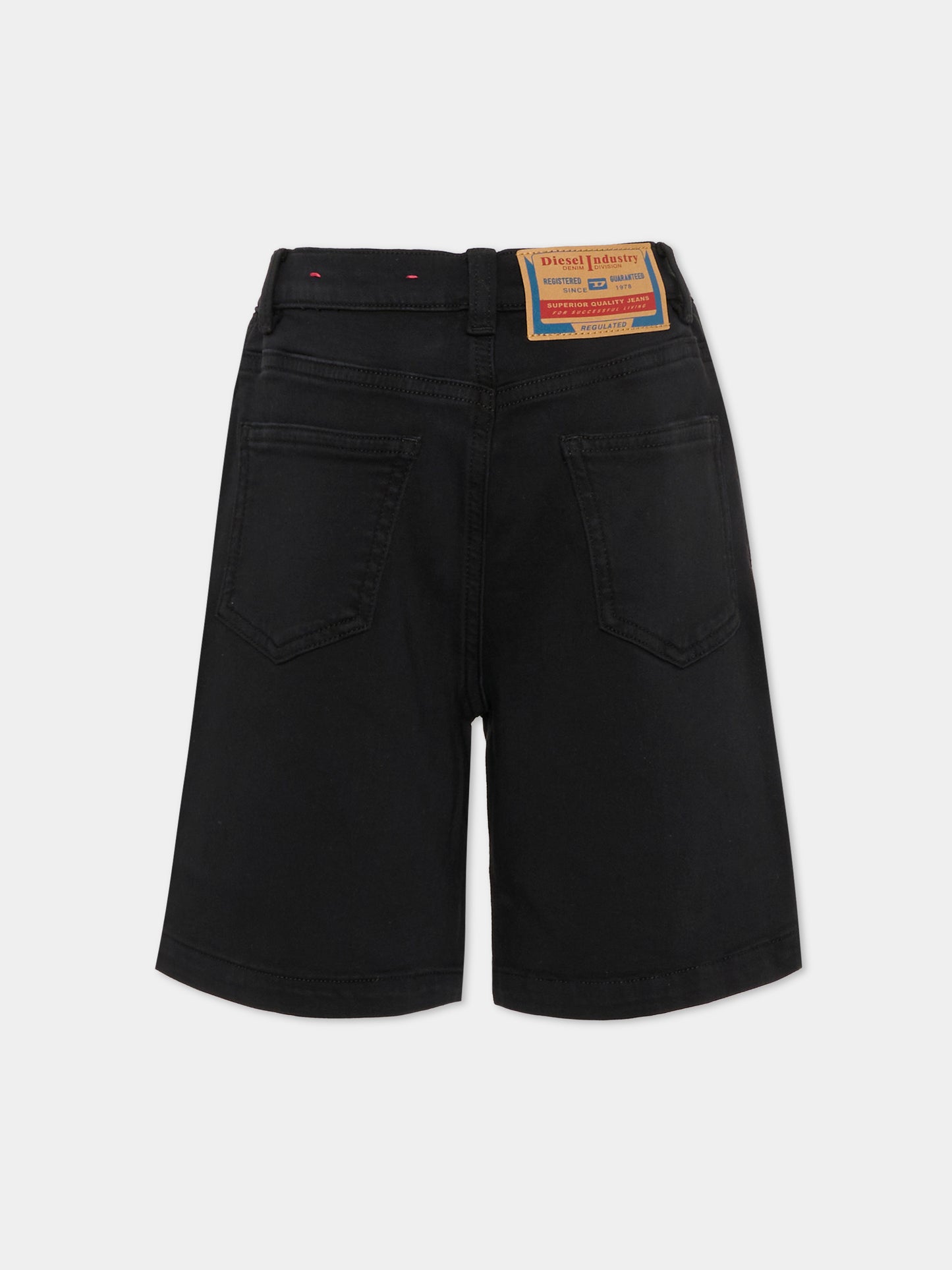 Shorts neri per bambino con logo,Diesel,J00722 KXBR6 K900