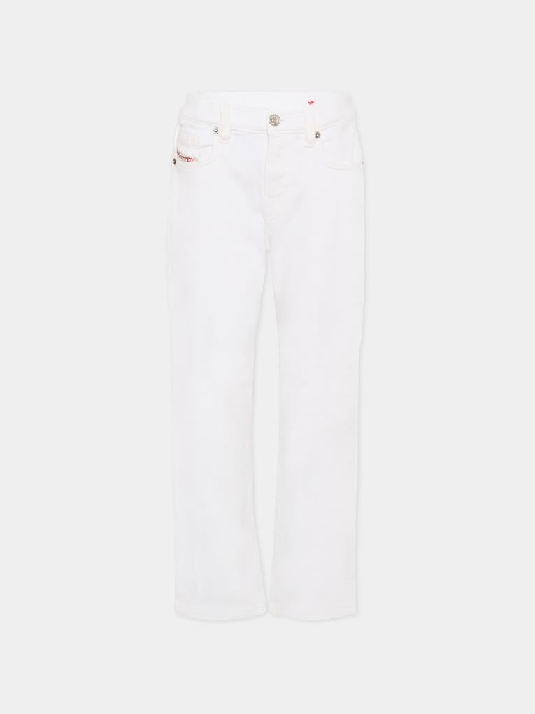 Jeans bianco per bambino con logo,Diesel,J01000 KXBR6 K100