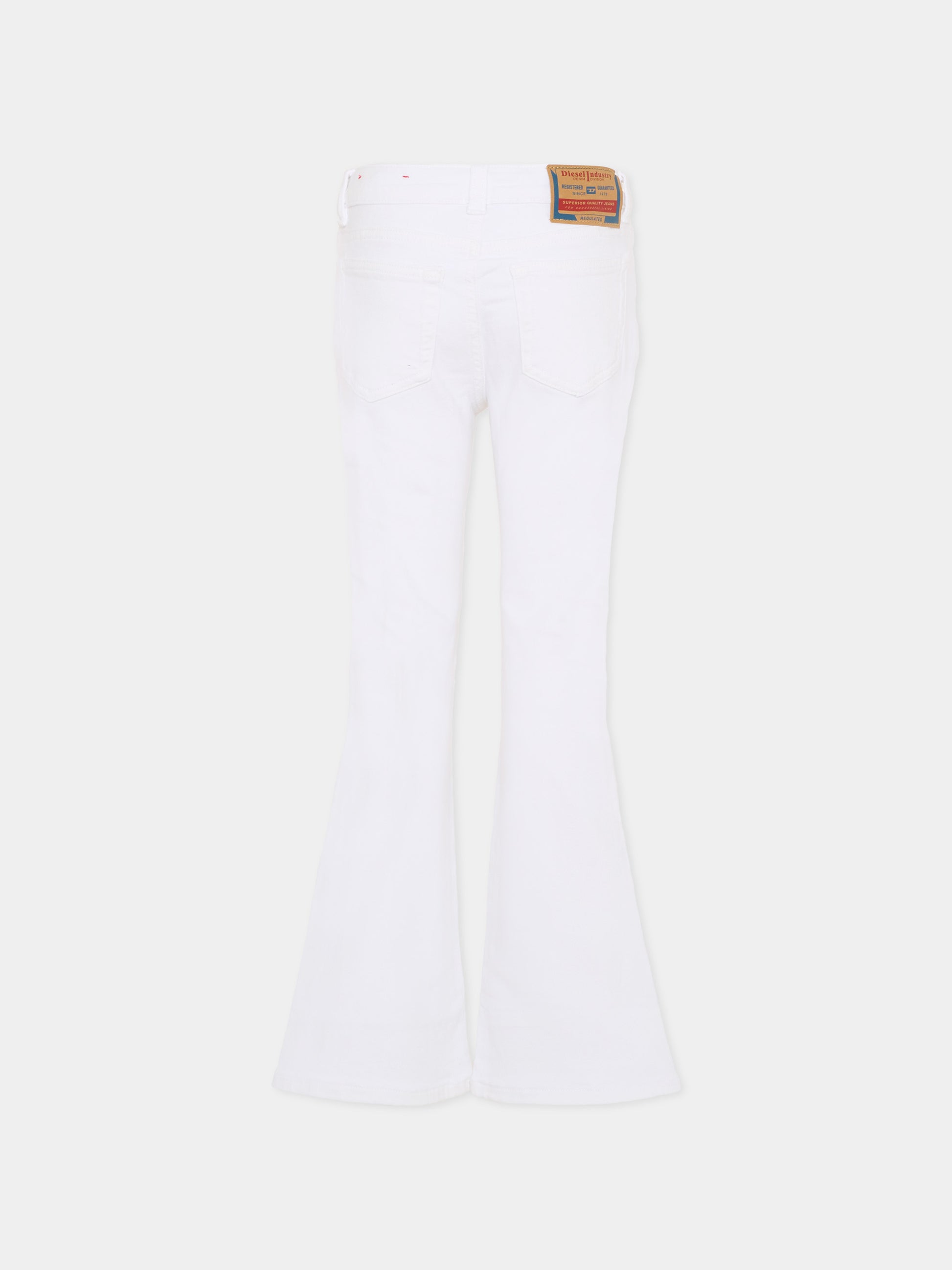 Jeans bianchi per bambina con logo,Diesel,J02341 KXBR6 K100