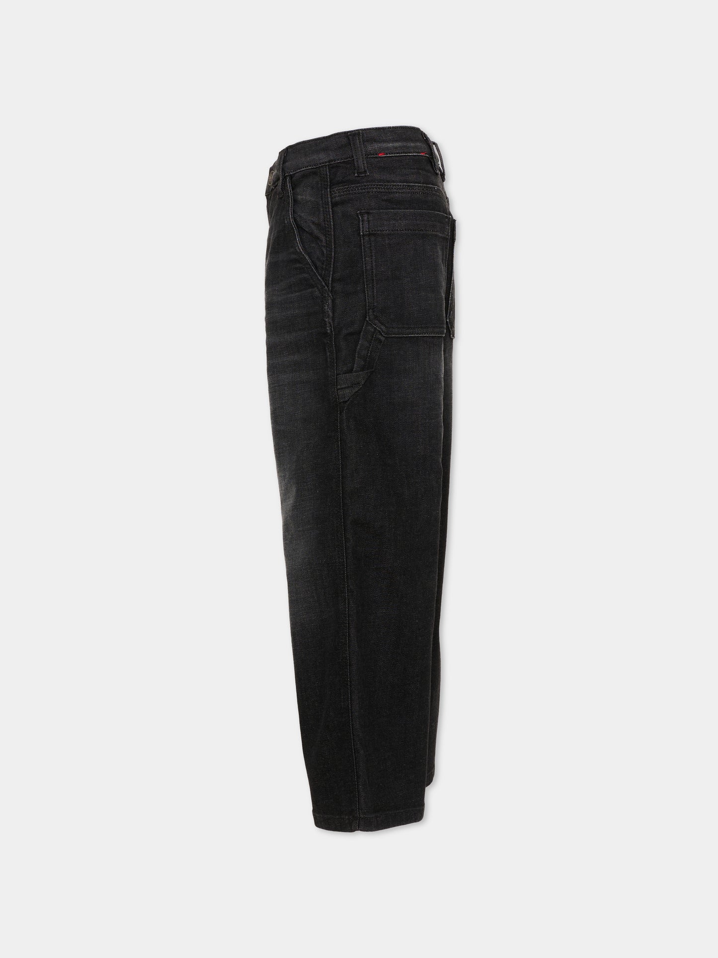 Jeans neri per bambina con logo,Diesel,J02349 KXBSK K02