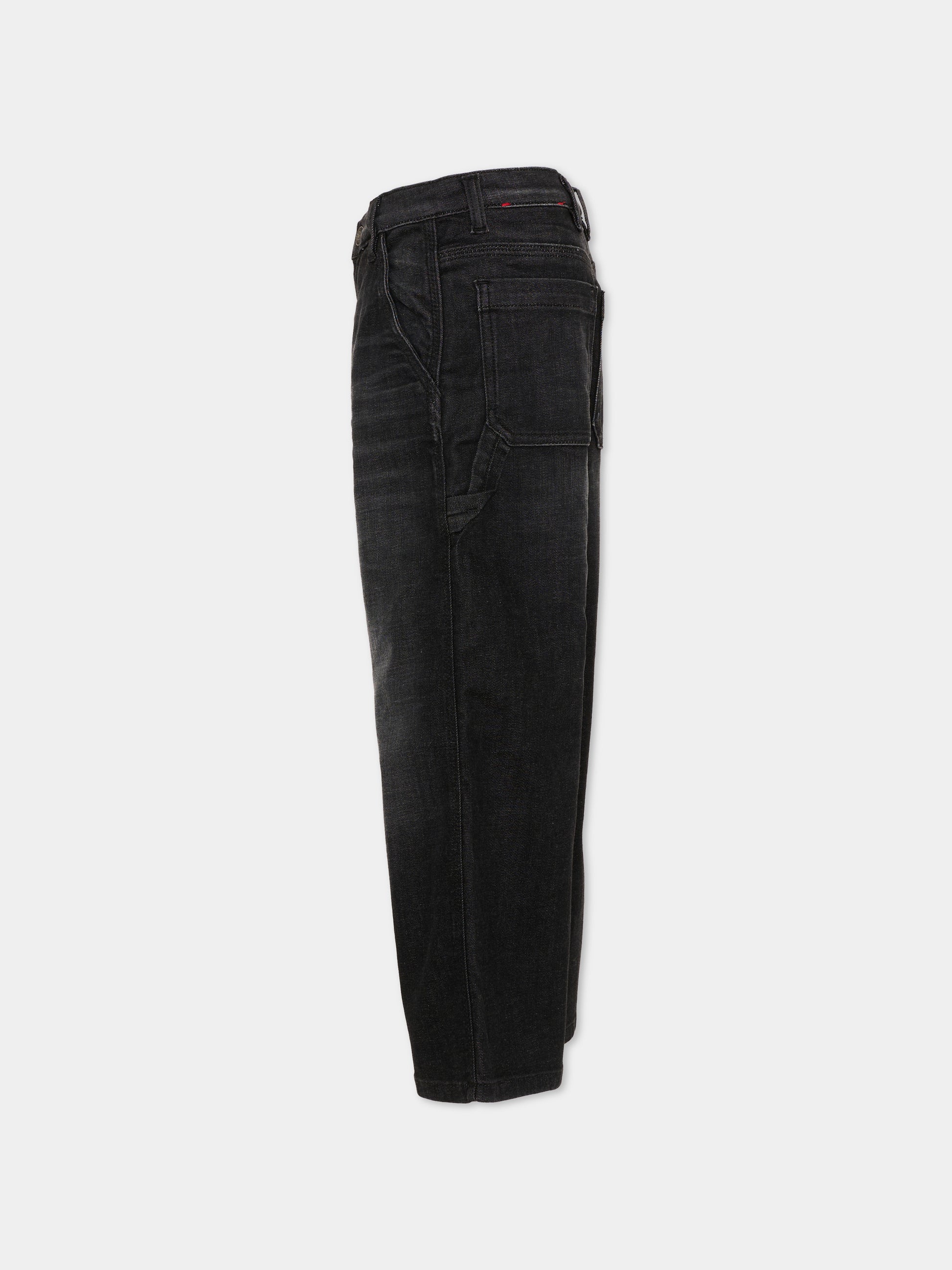 Jeans neri per bambina con logo,Diesel,J02349 KXBSK K02