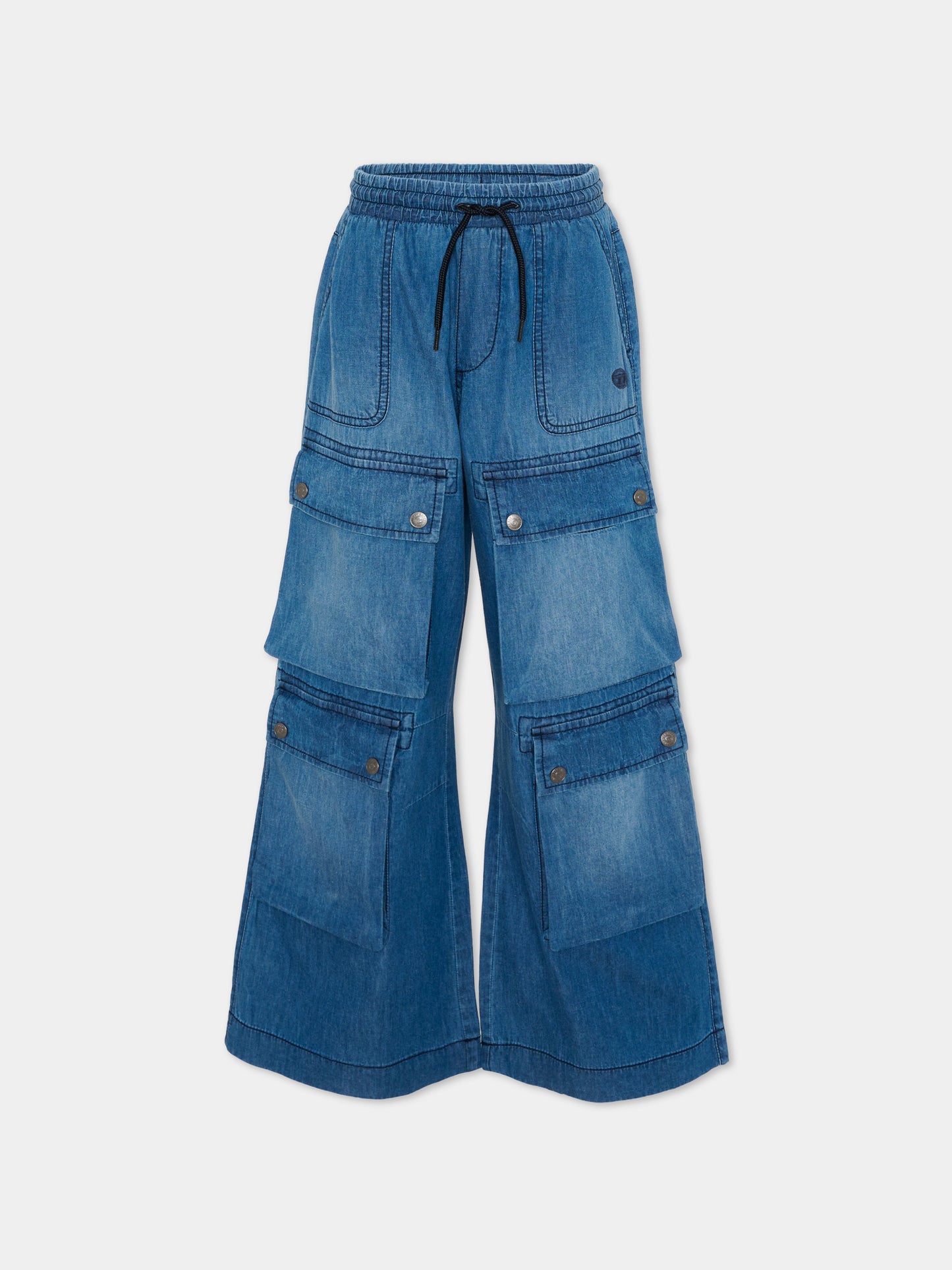 Jeans denim per bambina con tasche cargo,Diesel,J02553 KXBRW K01