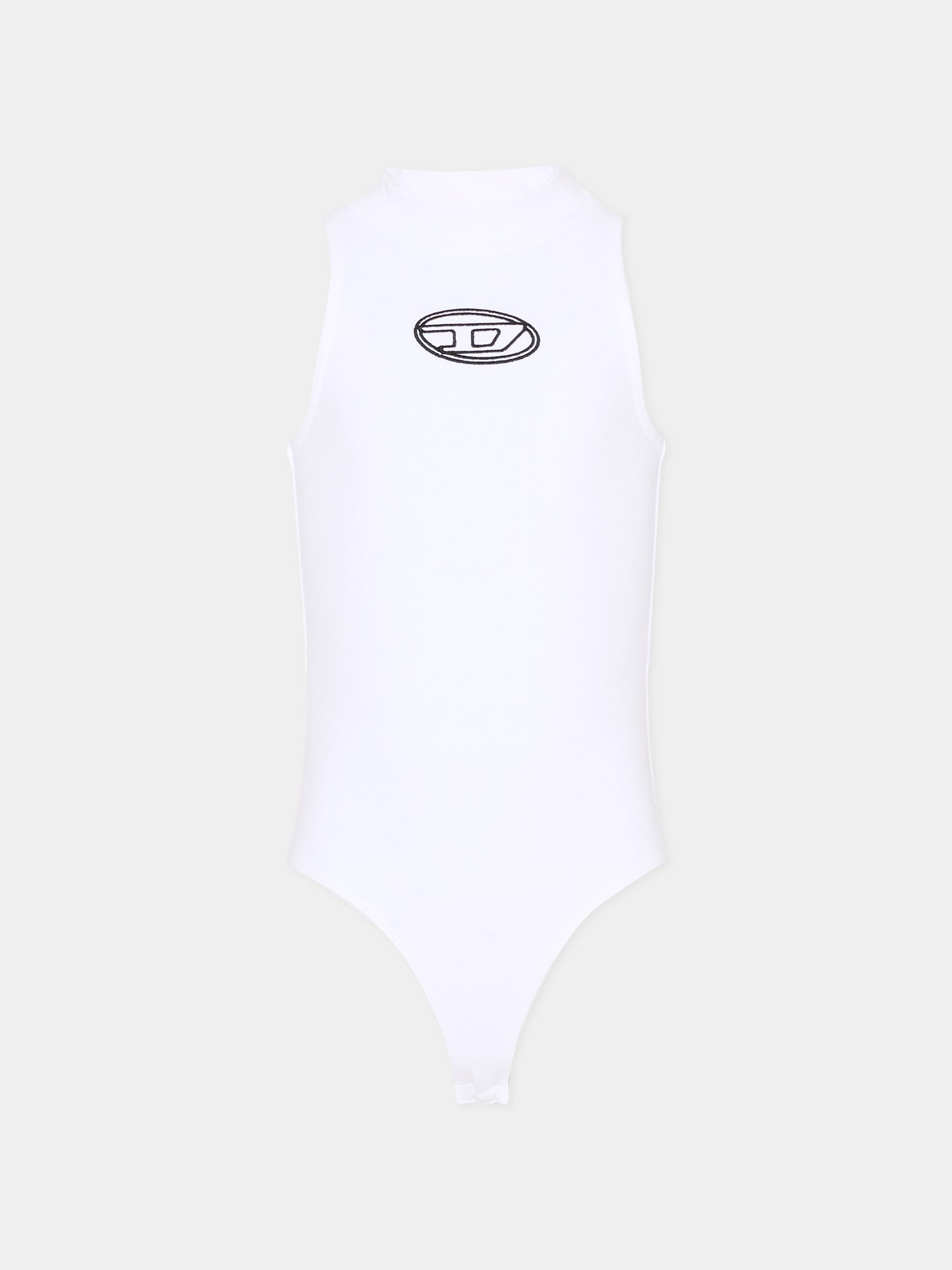 Top bianco per bambina con logo ricamato,Diesel,J02577 KYA0L K100