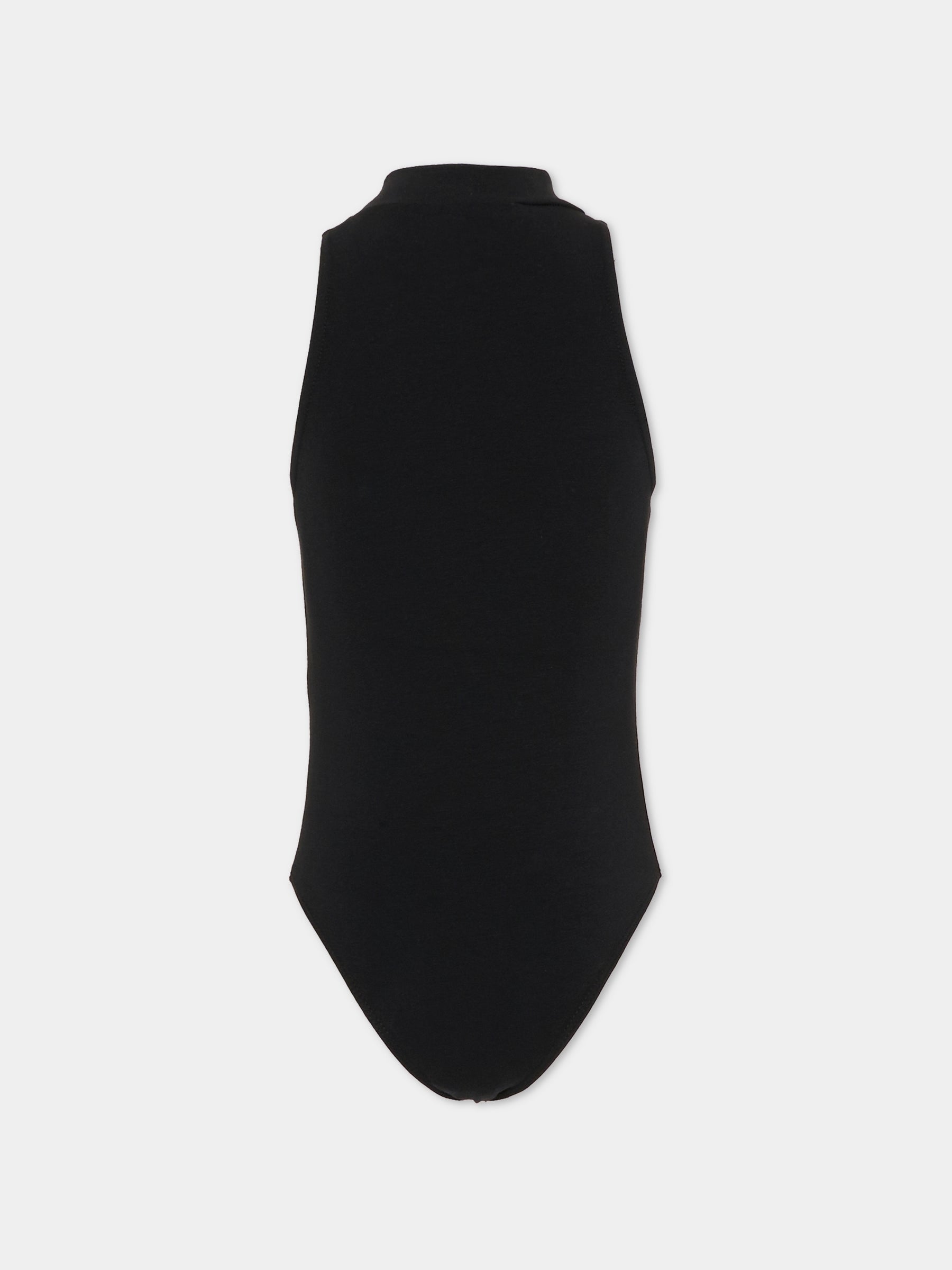 Top nero per bambina con logo ricamato,Diesel,J02577 KYA0L K900