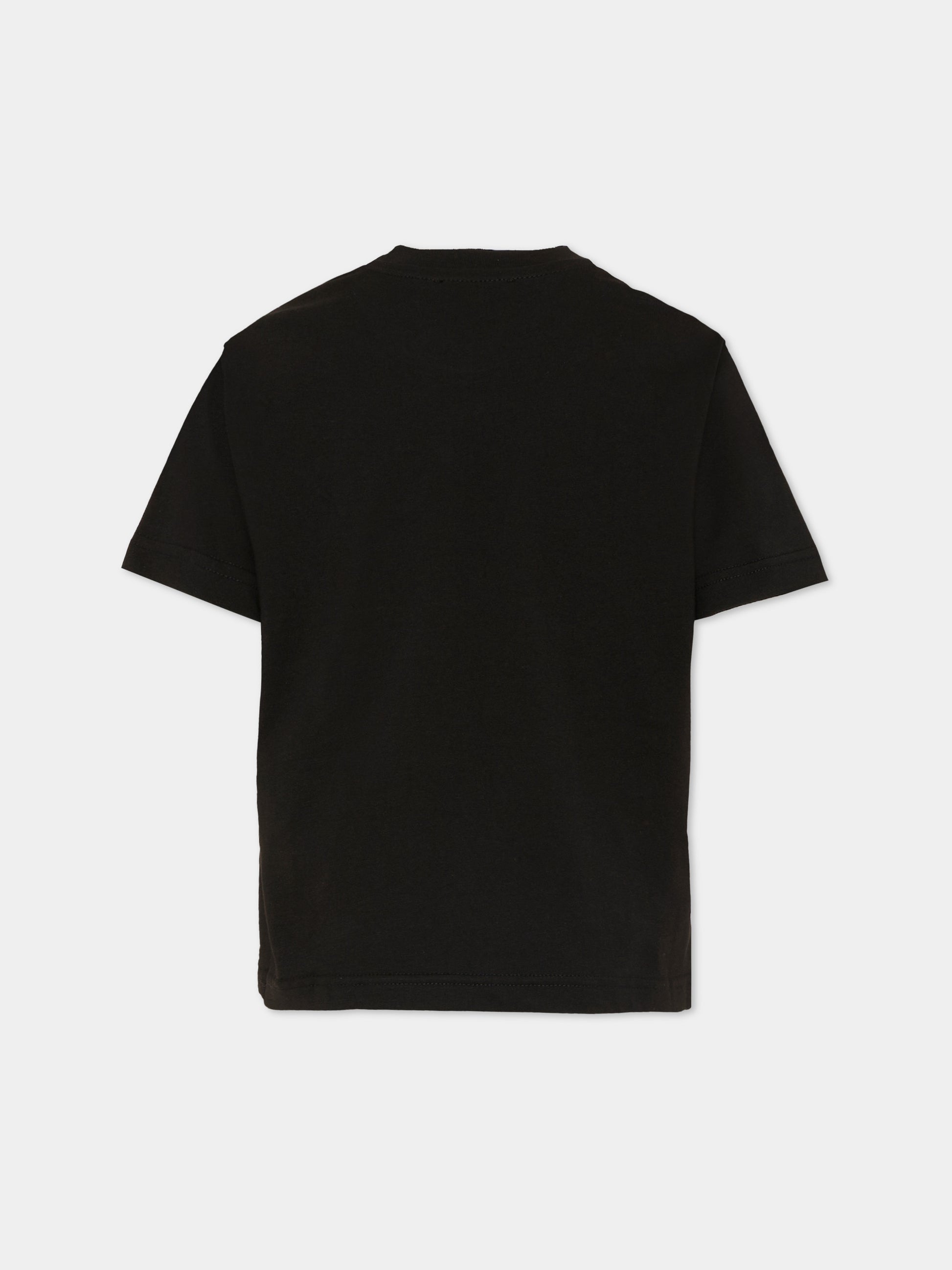 T-shirt nera per bambini con logo,Diesel,J02582 0GRAI K900