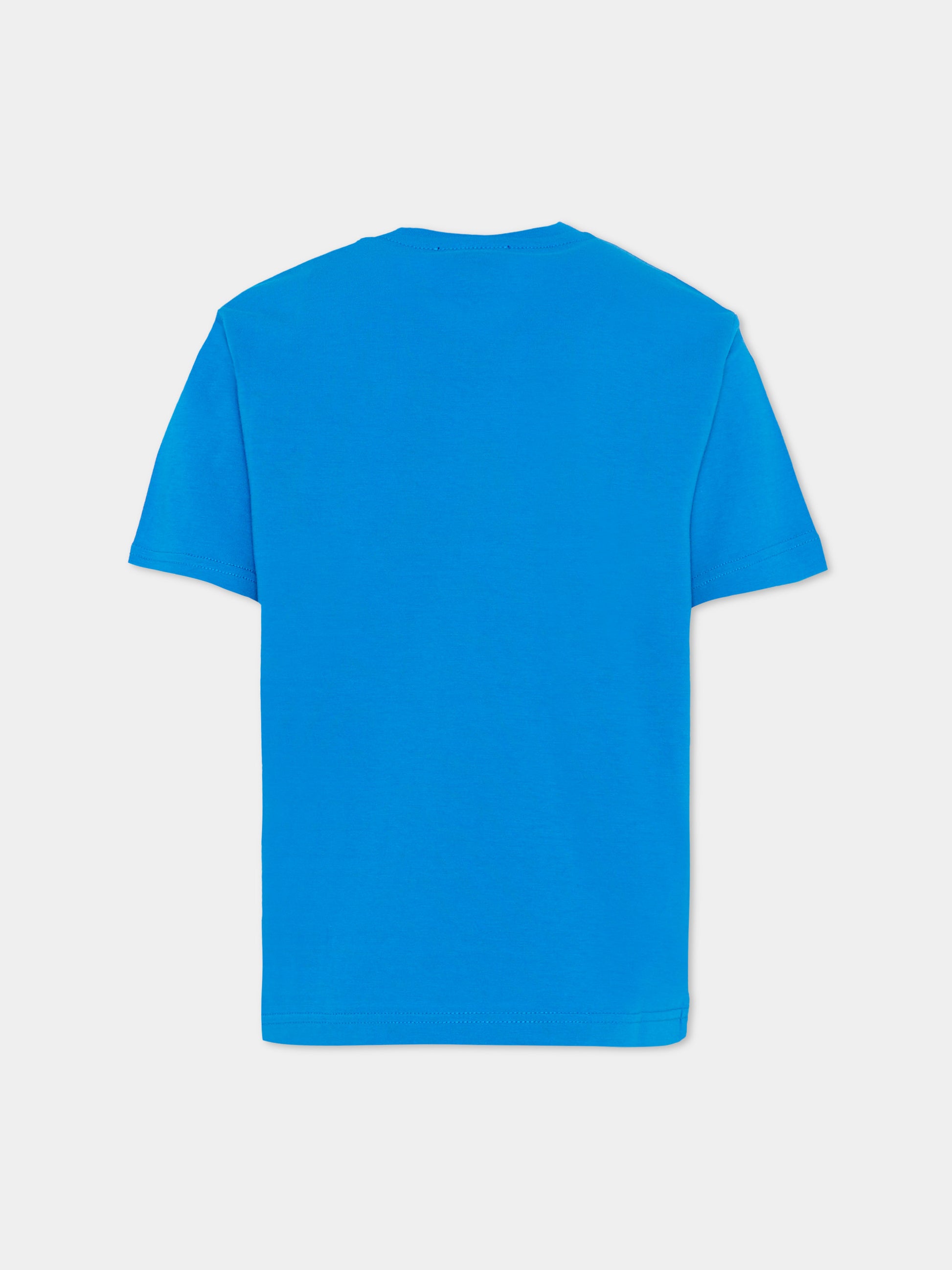 T-shirt azzurra per bambino con loghi,Diesel,J02601 00YI9 K804