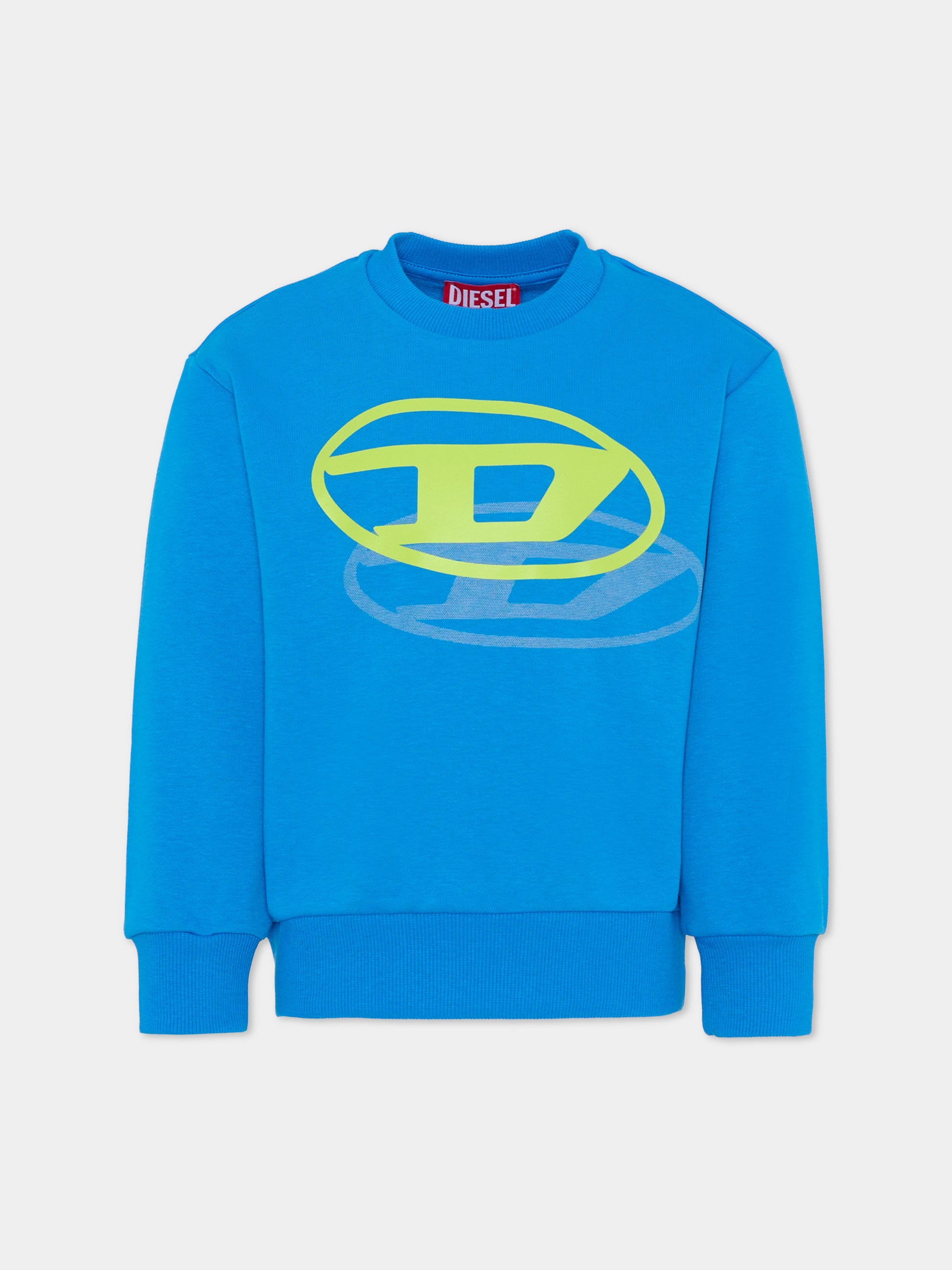 Felpa azzurra per bambino con logo,Diesel,J02627 KYAZ3 K804