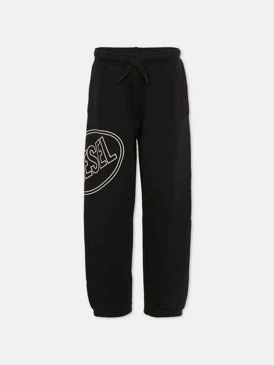 Pantaloni neri per bambino con logo,Diesel,J02661 0GEAD K900