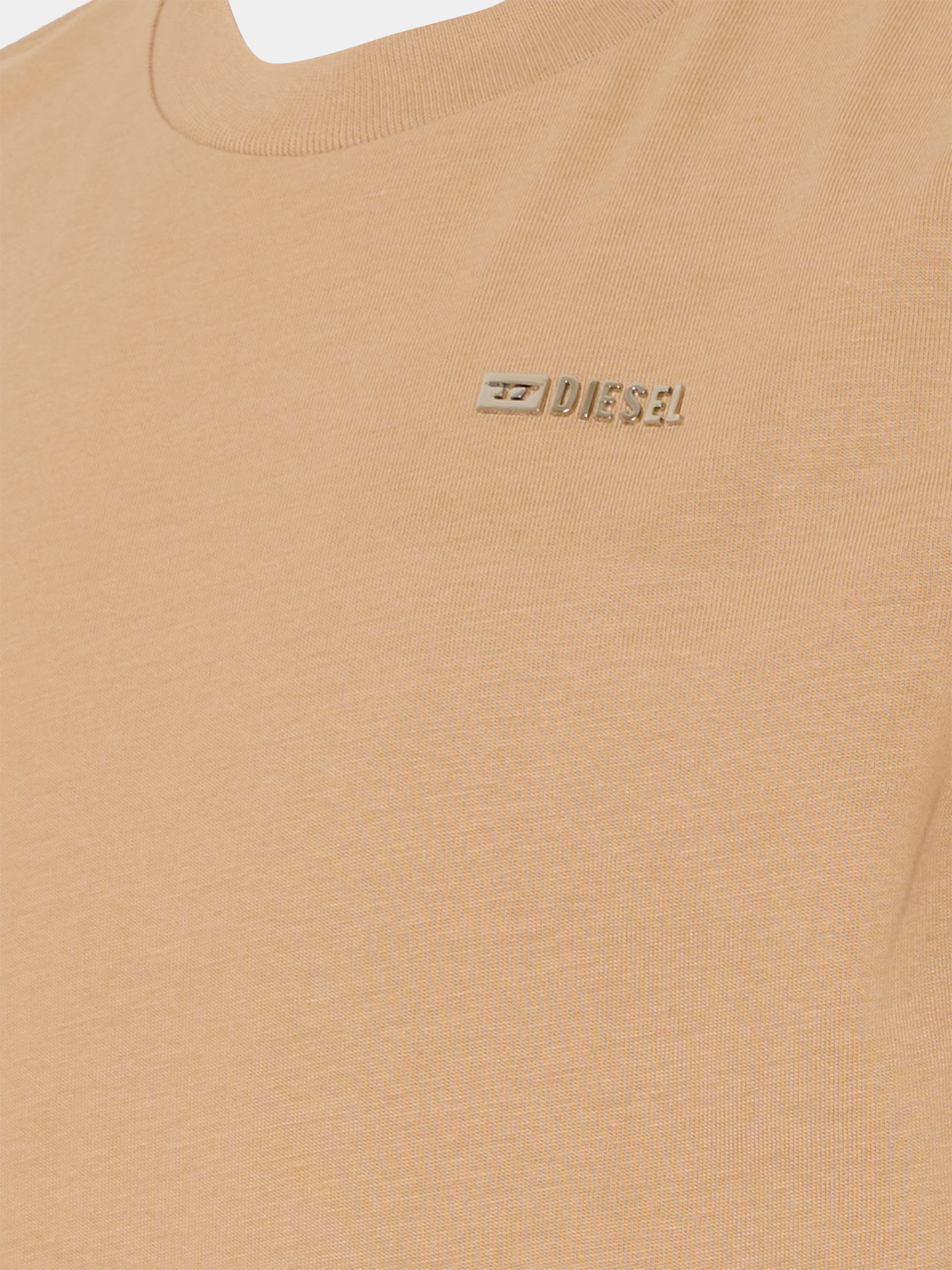 T-shirt beige per bambini con logo,Diesel,J02771 0CATM K726