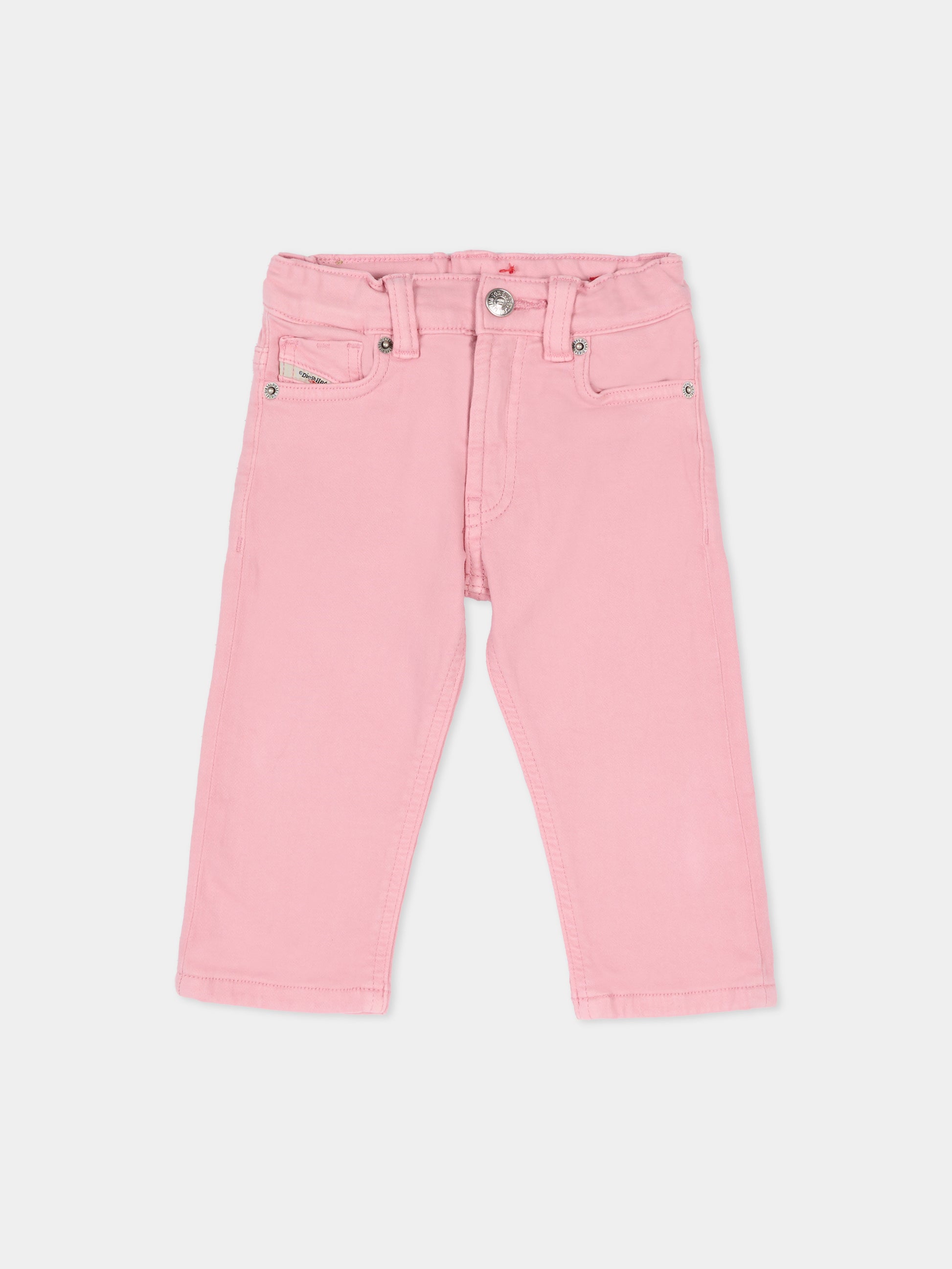 Jeans rosa per neonata con logo,Diesel,K00312 KXBR6 K309