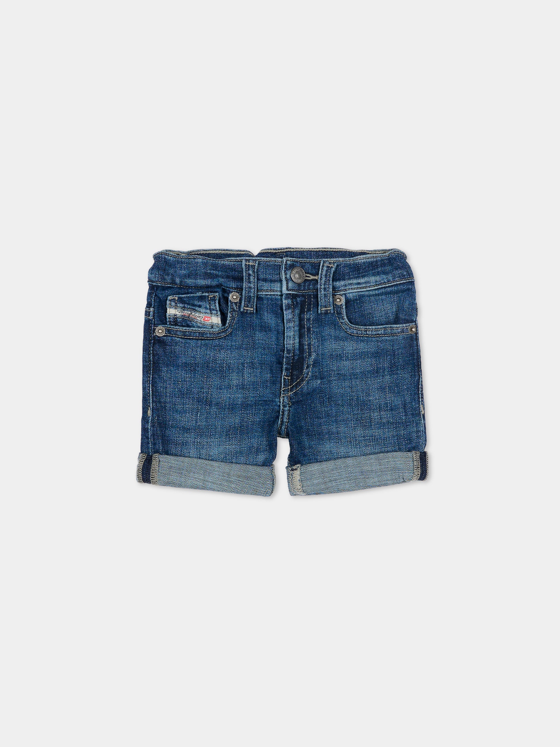 Shorts denim per neonati con logo,Diesel,K00361 KXBSC K01