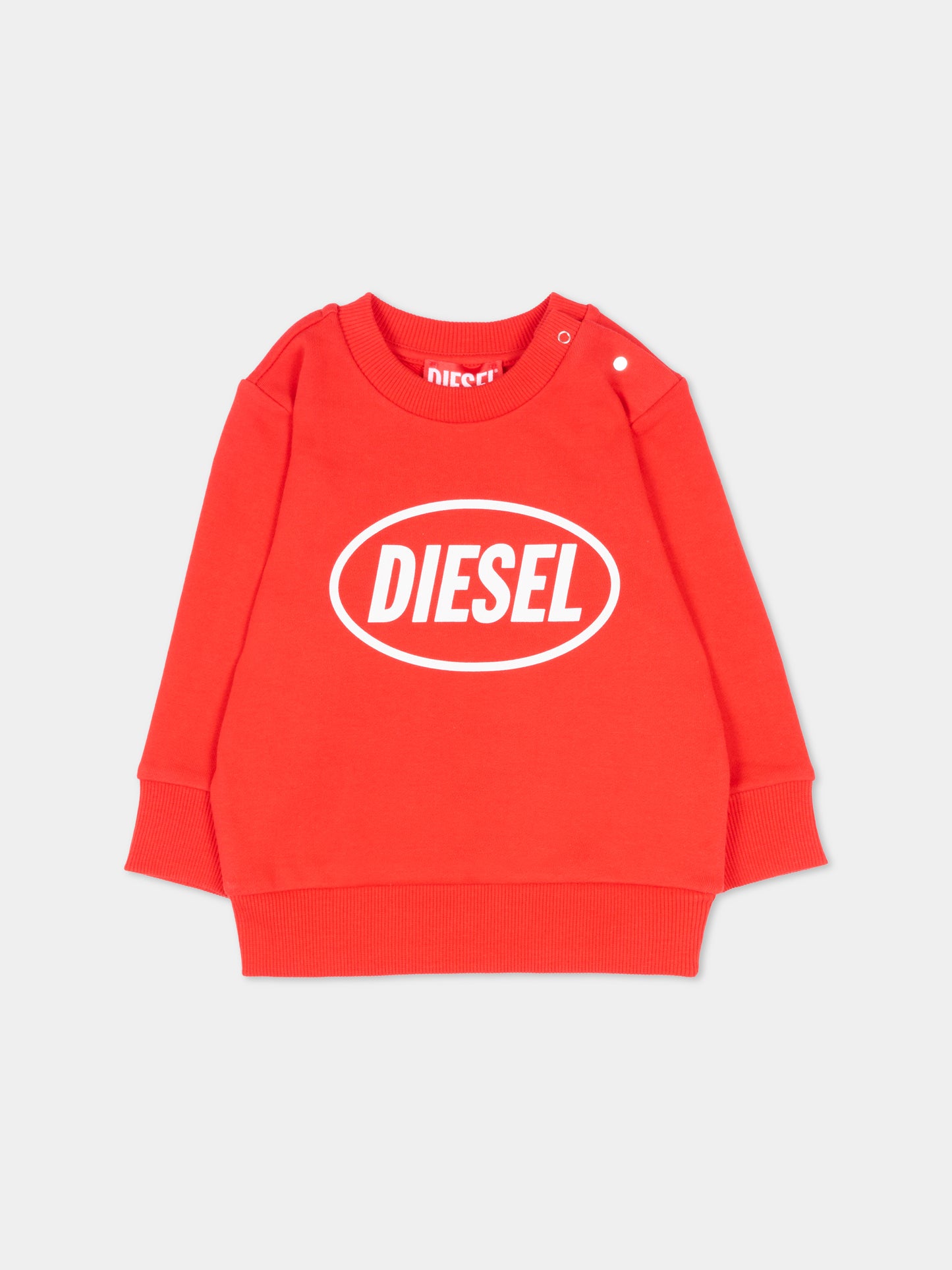 Felpa rossa per neonati con logo,Diesel,K00752 KYAVF K405