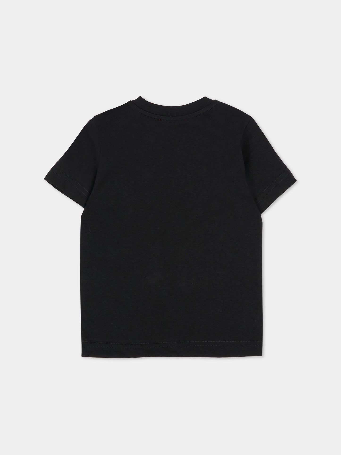 T-shirt nera per neonato con logo,Diesel,K00758 00YI9 K900