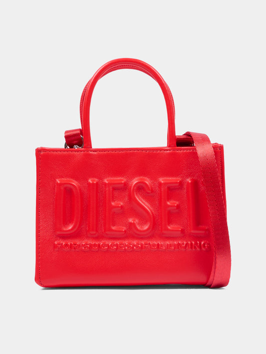 Borsa rossa DSL 3D Mini per bambina con logo,Diesel,J02529 P8073 T4346