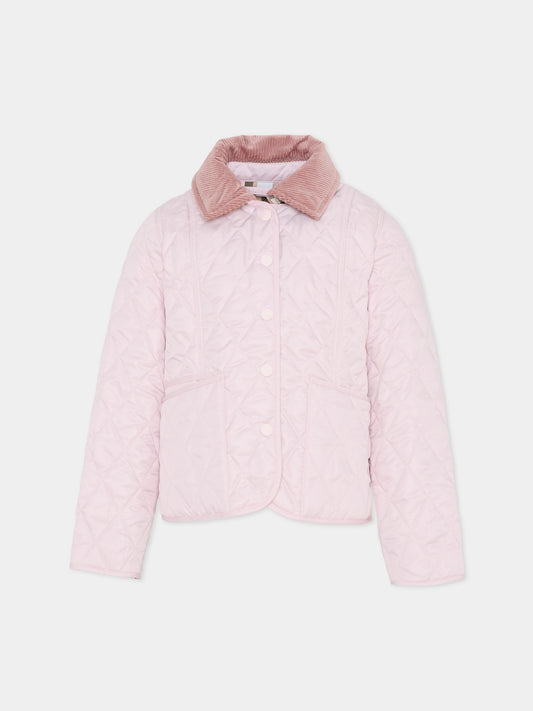 Giubbotto rosa per bambina,Burberry Kids,8117288 A1445