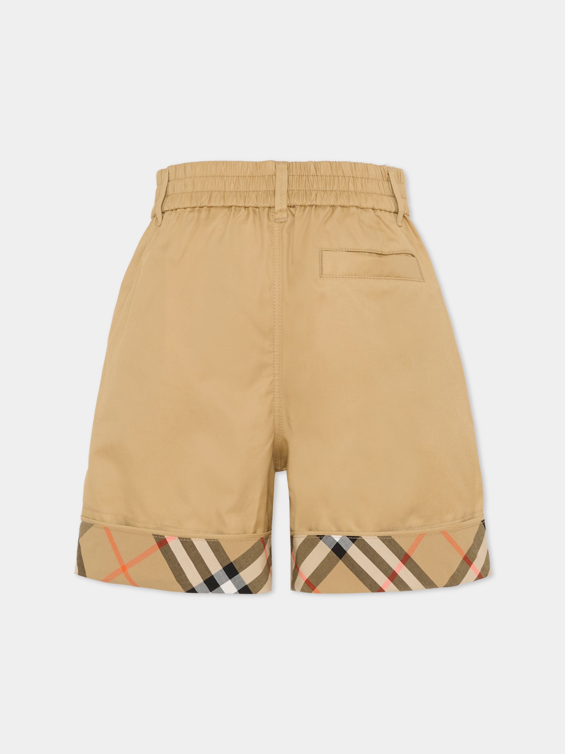 Shorts beige per bambini con check vintage,Burberry Kids,8117173 B9719