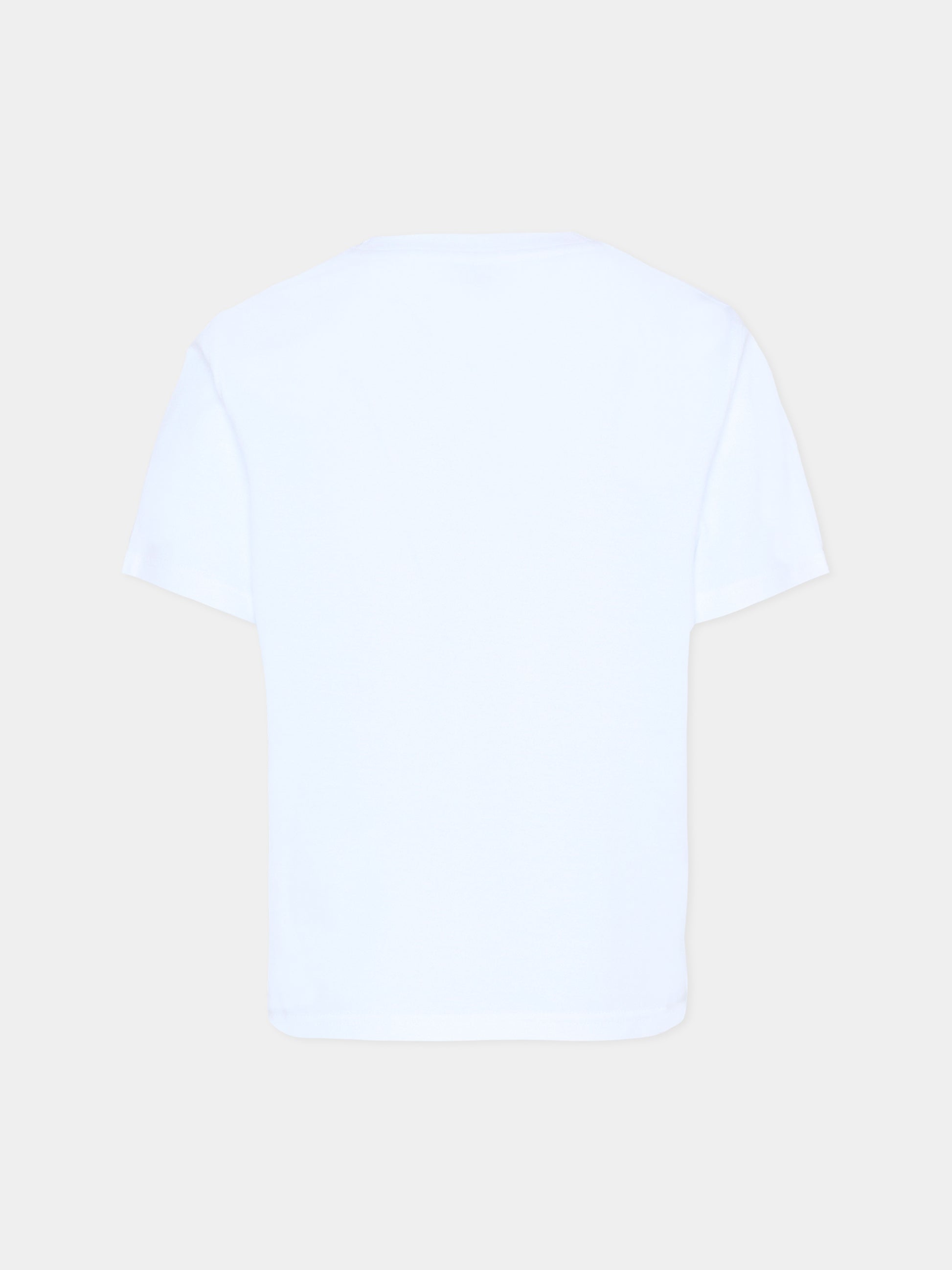 T-shirt bianca per bambini con cavaliere equestre,Burberry Kids,8120352 A1464