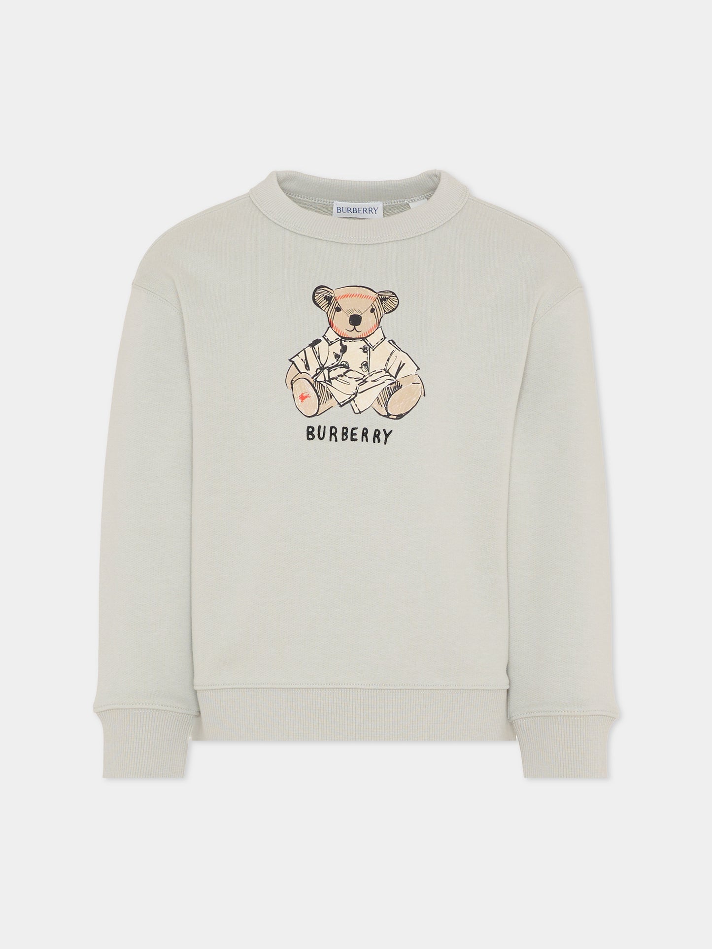 Felpa grigia per bambini con orsetto Thomas,Burberry Kids,8119407 C4364