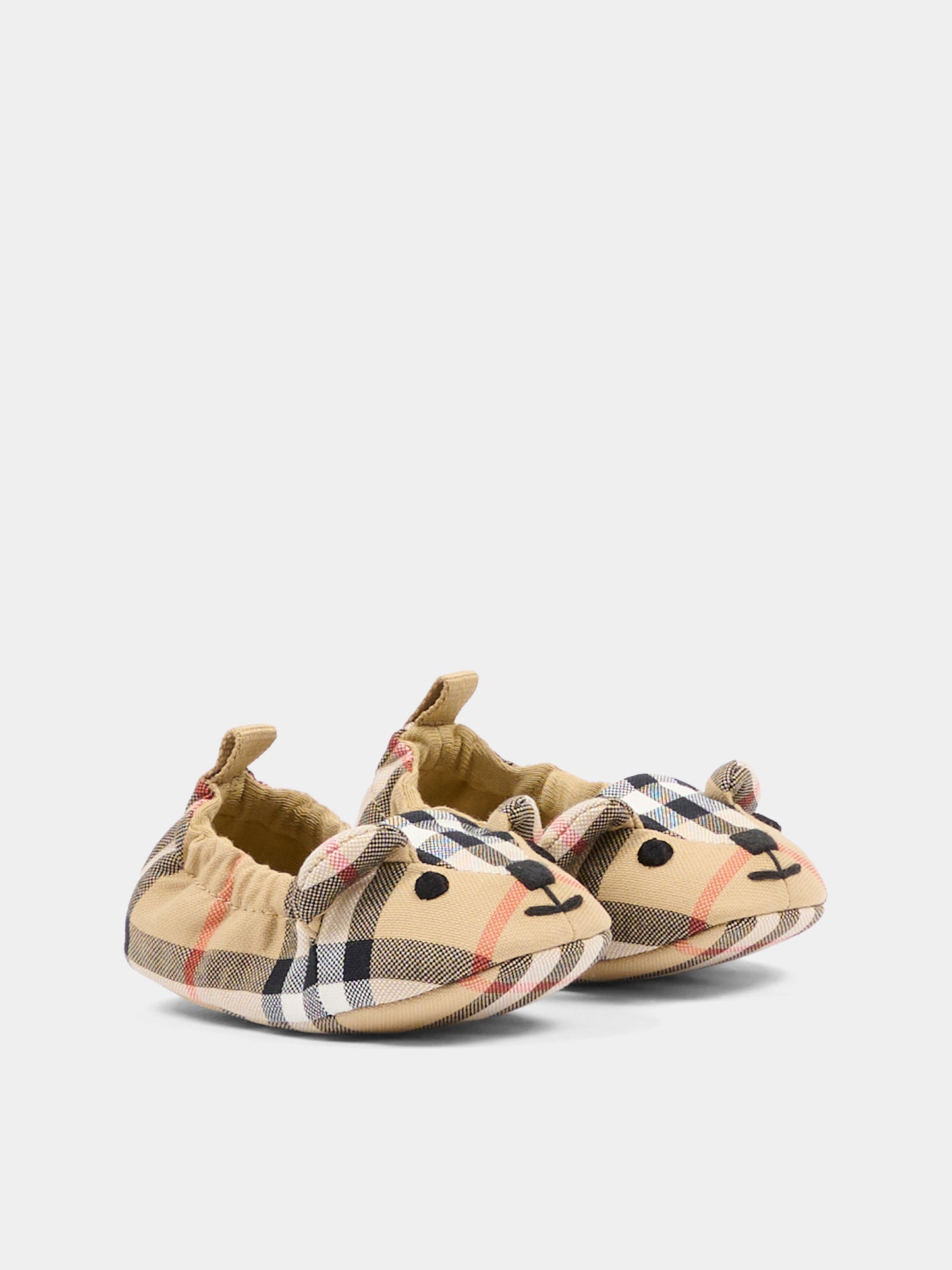 Ballerine beige per neonata con check vintage,Burberry Kids,8118228 B9368