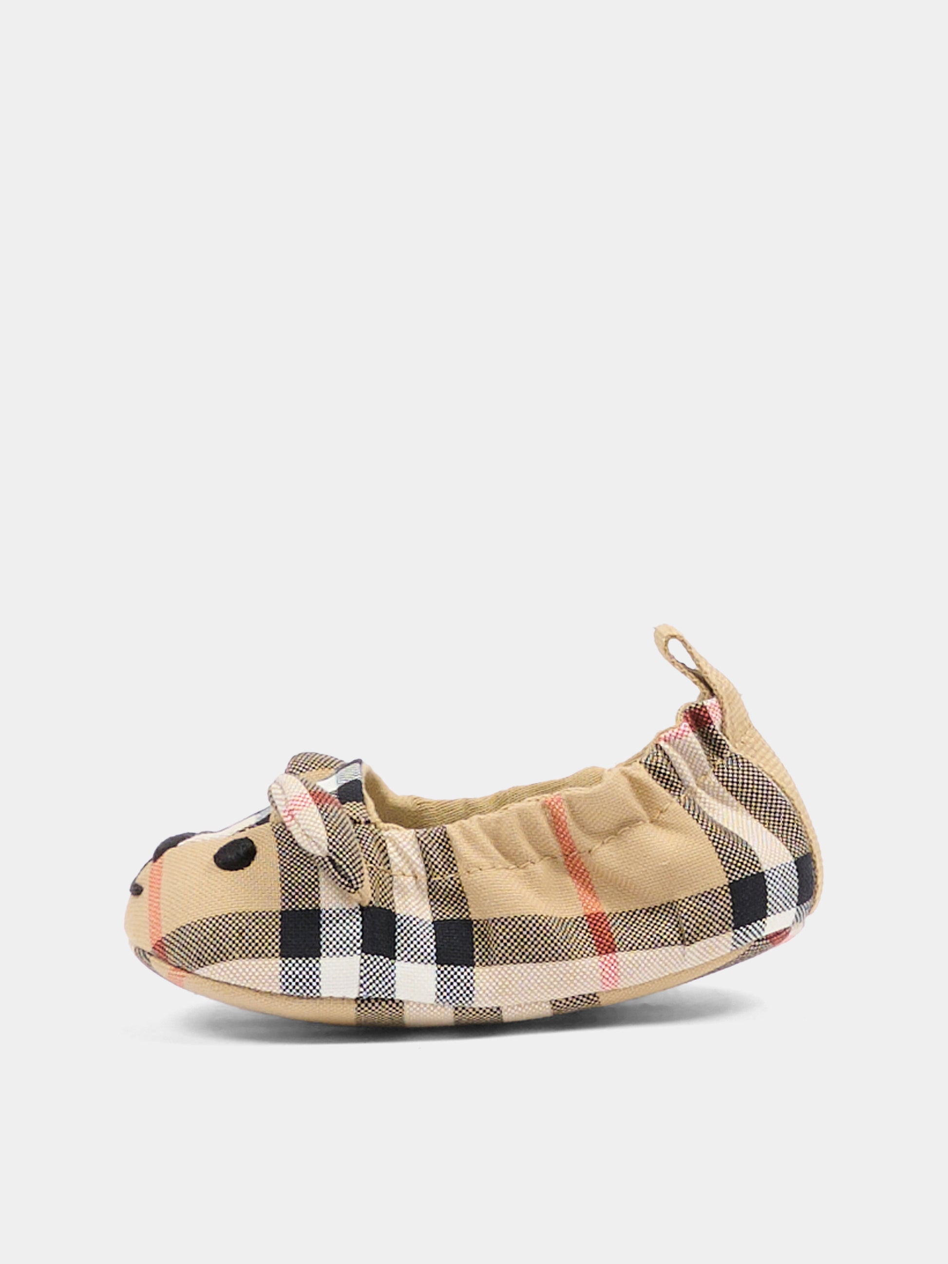 Ballerine beige per neonata con check vintage,Burberry Kids,8118228 B9368