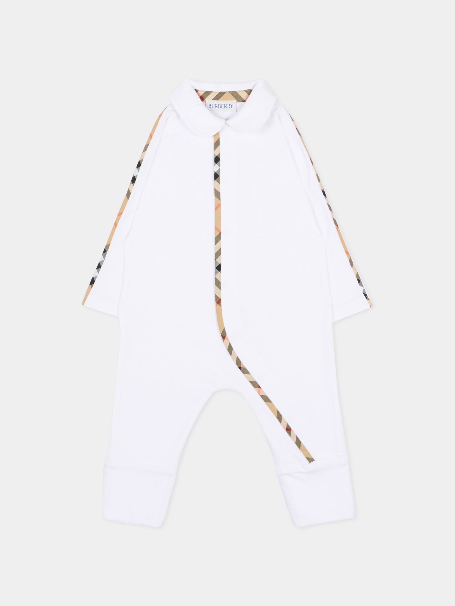 Ensemble de grenouillère blanc pour Bébés à carreaux vintage