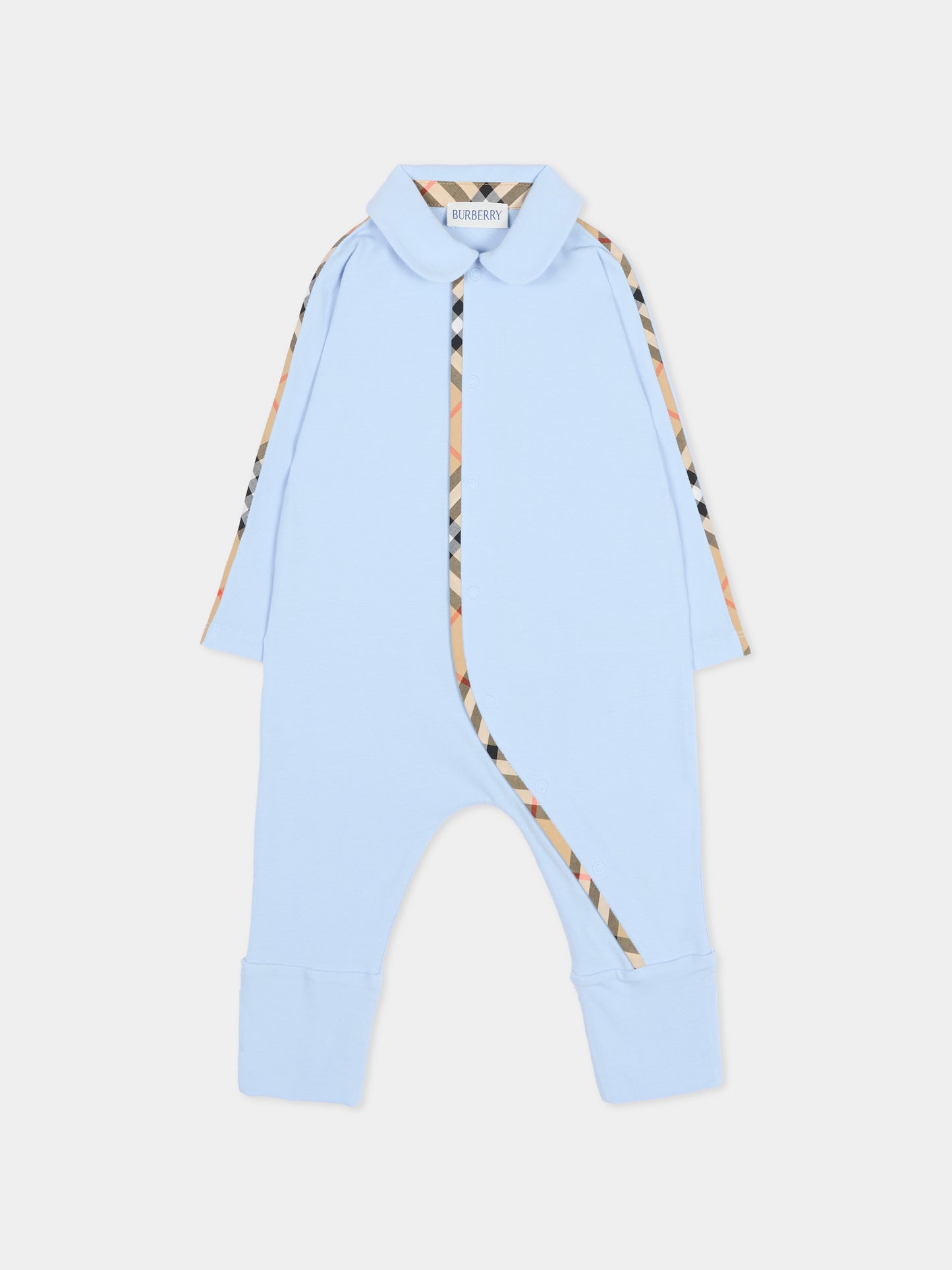 Ensemble en bleu ciel pour Bébé Garçon avec motif à carreaux vintage